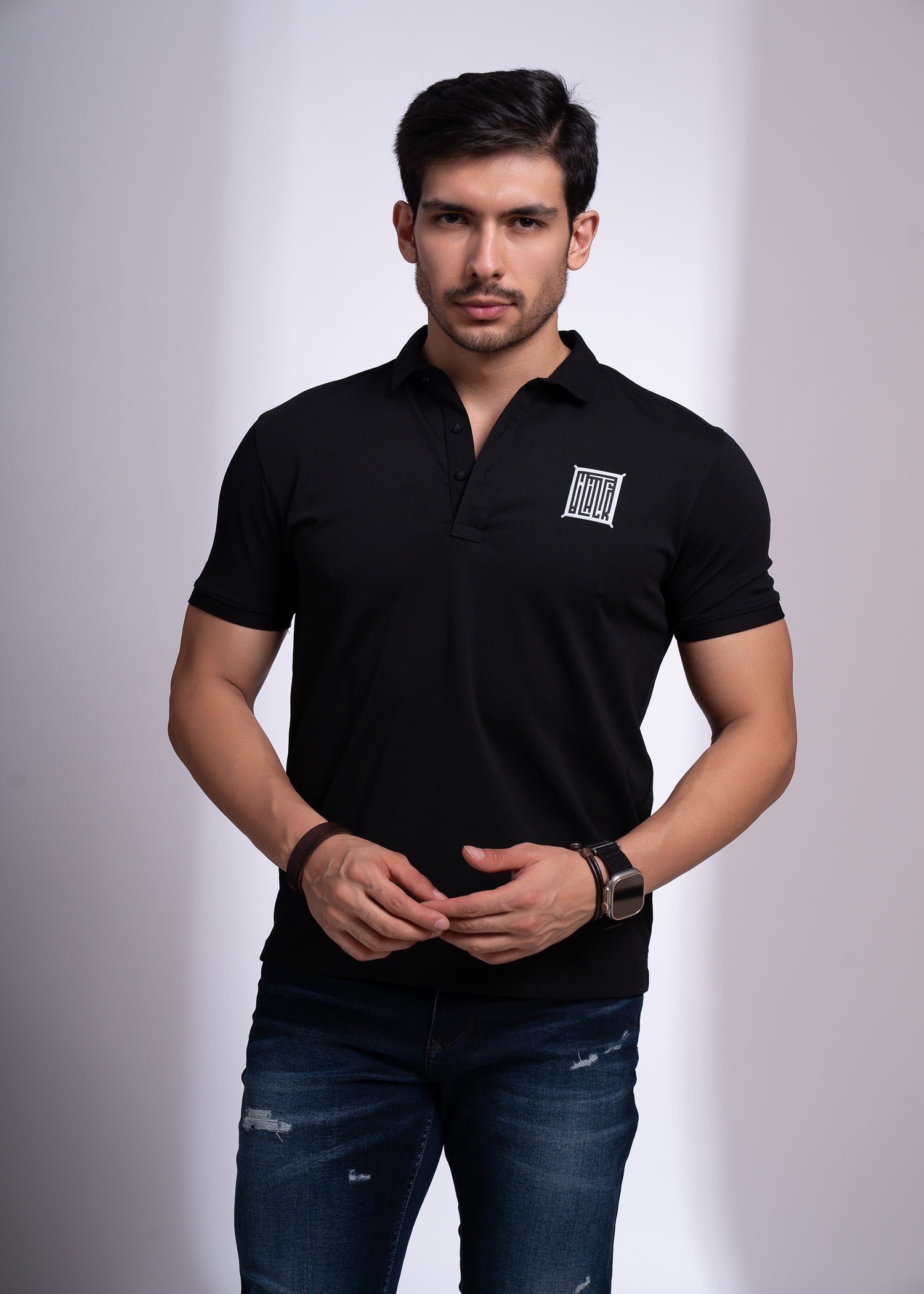 Acedia Cotton T-Shirt for Men | Black & White Casual Tees