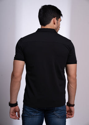 Acedia Cotton T-Shirt for Men | Black & White Casual Tees