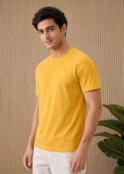 Arch Solid Half Sleeve T-Shirt: Mustard