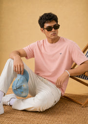 Arch Solid Half Sleeve T-Shirt: Peach