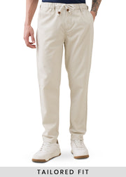 Abrus Cotton Drawstring Trouser: Cream