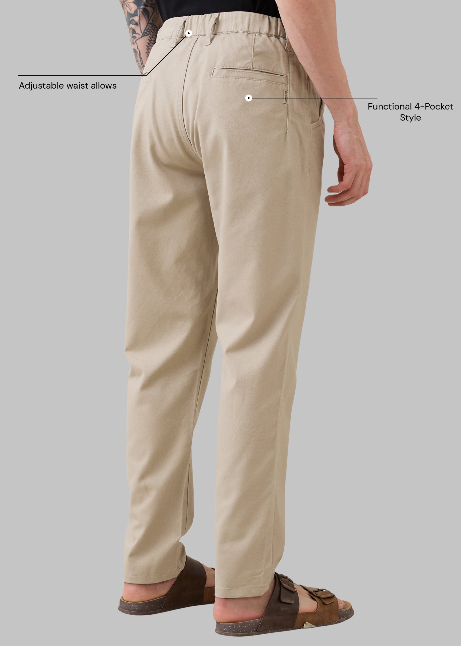 Abrus Cotton Drawstring Trouser: Beige