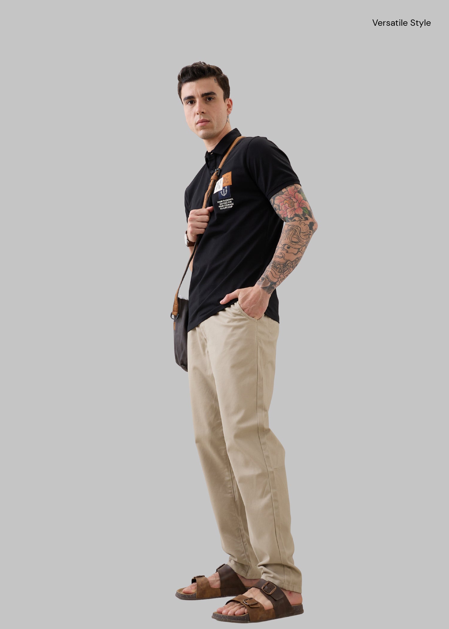 Abrus Cotton Drawstring Trouser: Beige