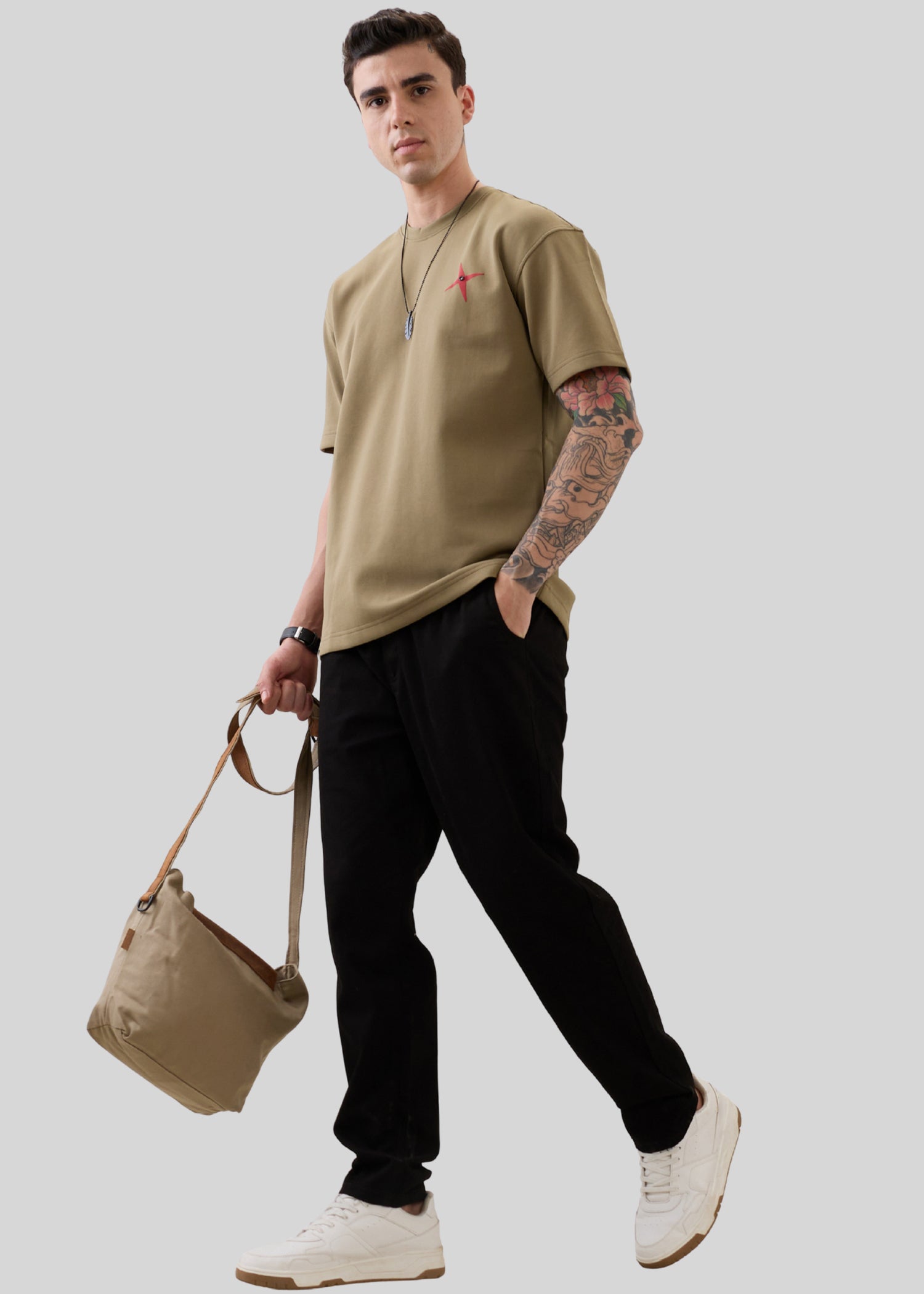 Abrus Cotton Drawstring Trouser: Black