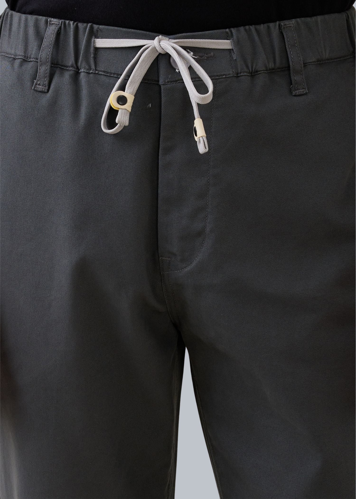 Abrus Cotton Drawstring Trouser: Dark Grey