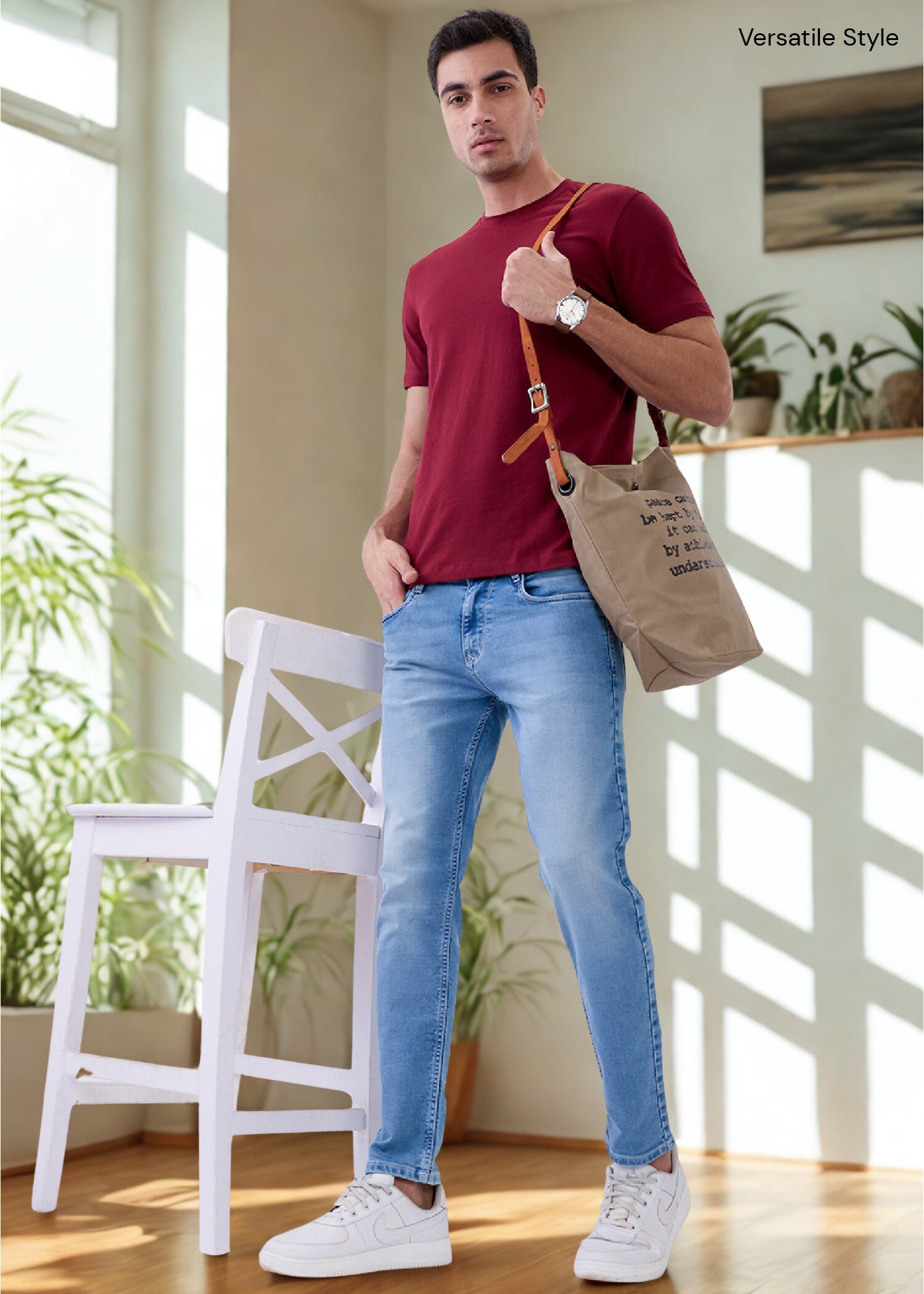 Arch Solid Half Sleeve T-Shirt: Maroon