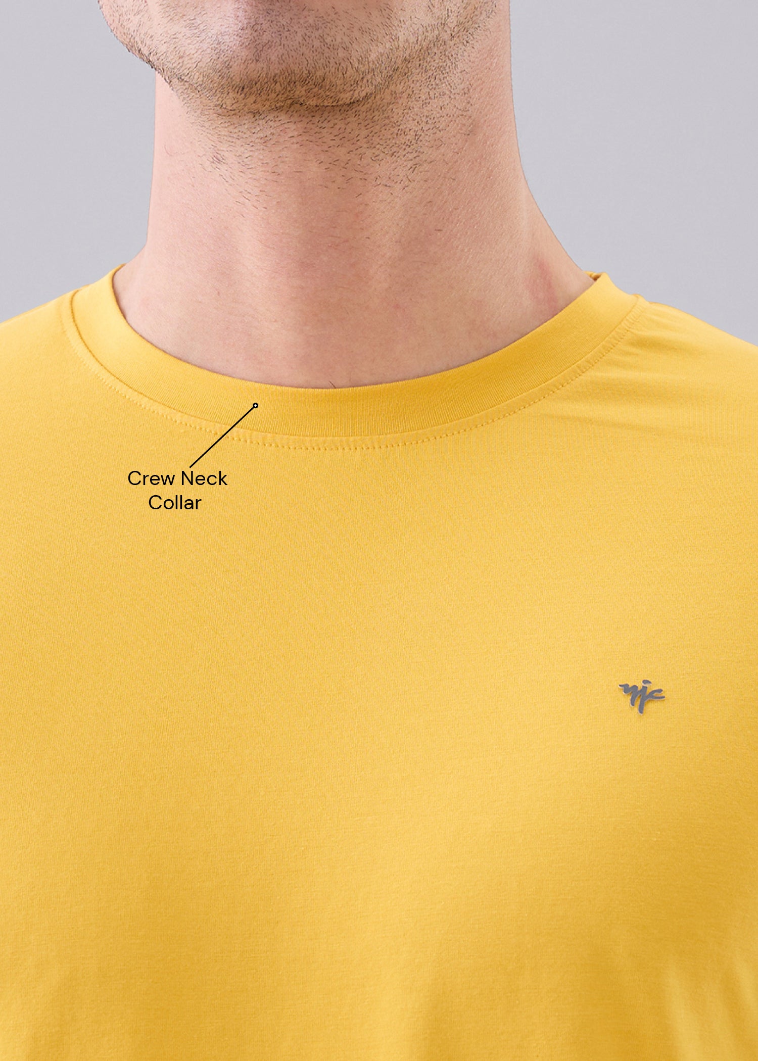 Arch Solid Half Sleeve T-Shirt: Mustard