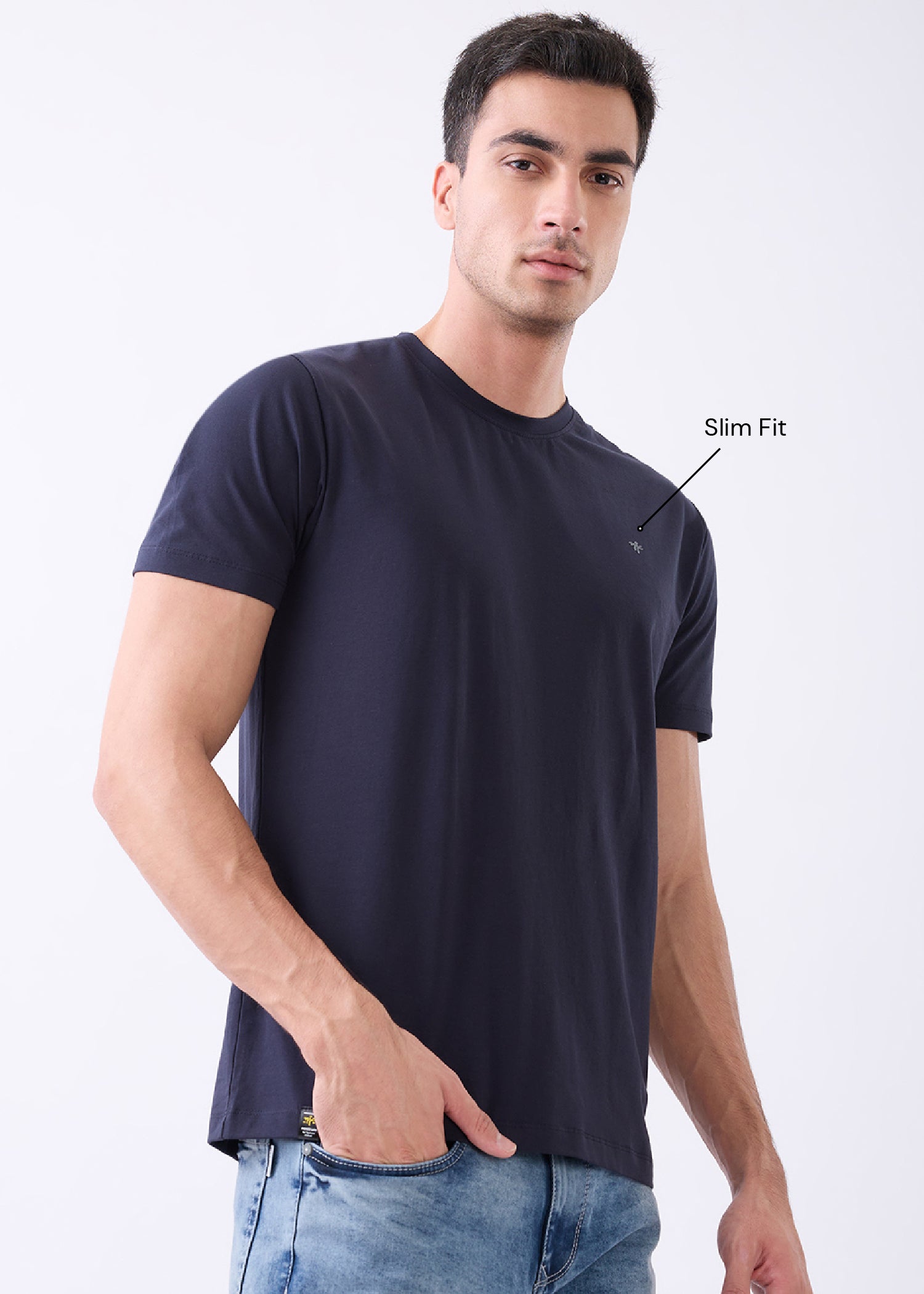Arch Solid Half Sleeve T-Shirt: Navy