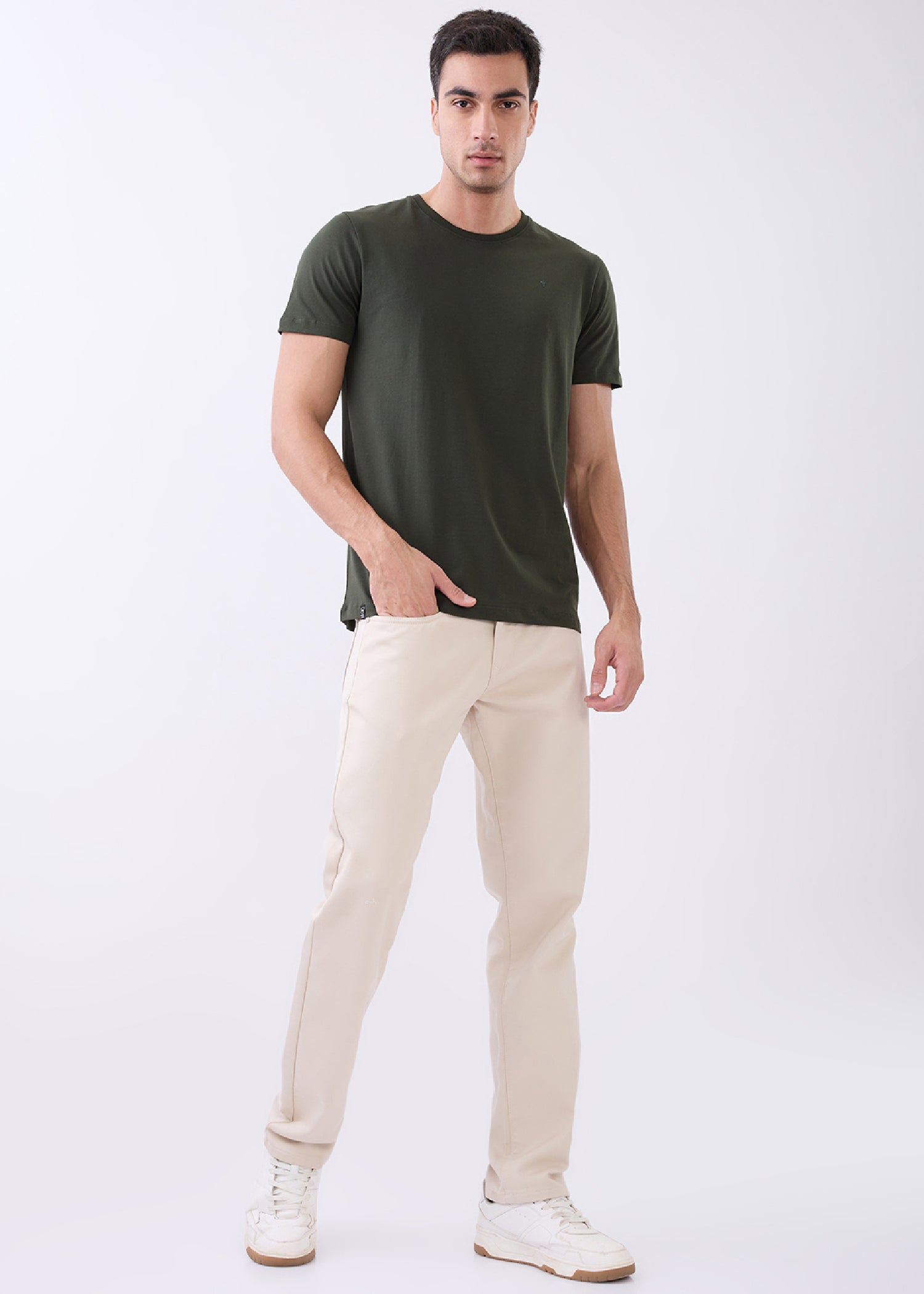 Arch Solid Half Sleeve T-Shirt: Olive