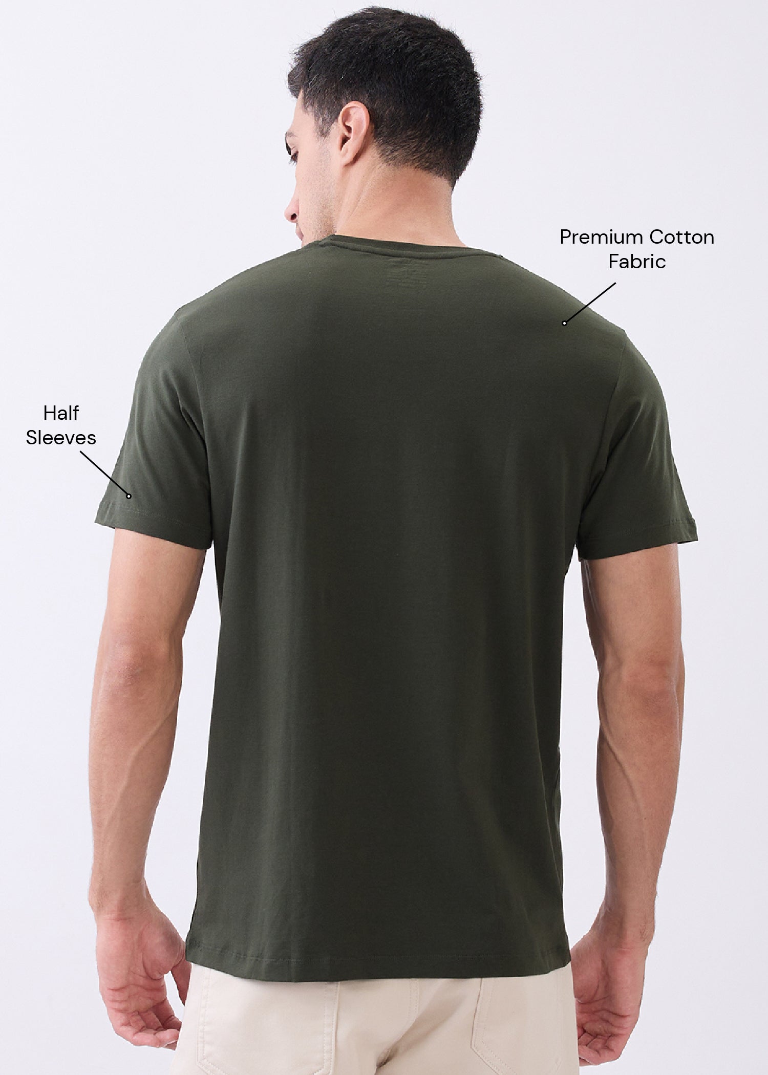 Arch Solid Half Sleeve T-Shirt: Olive
