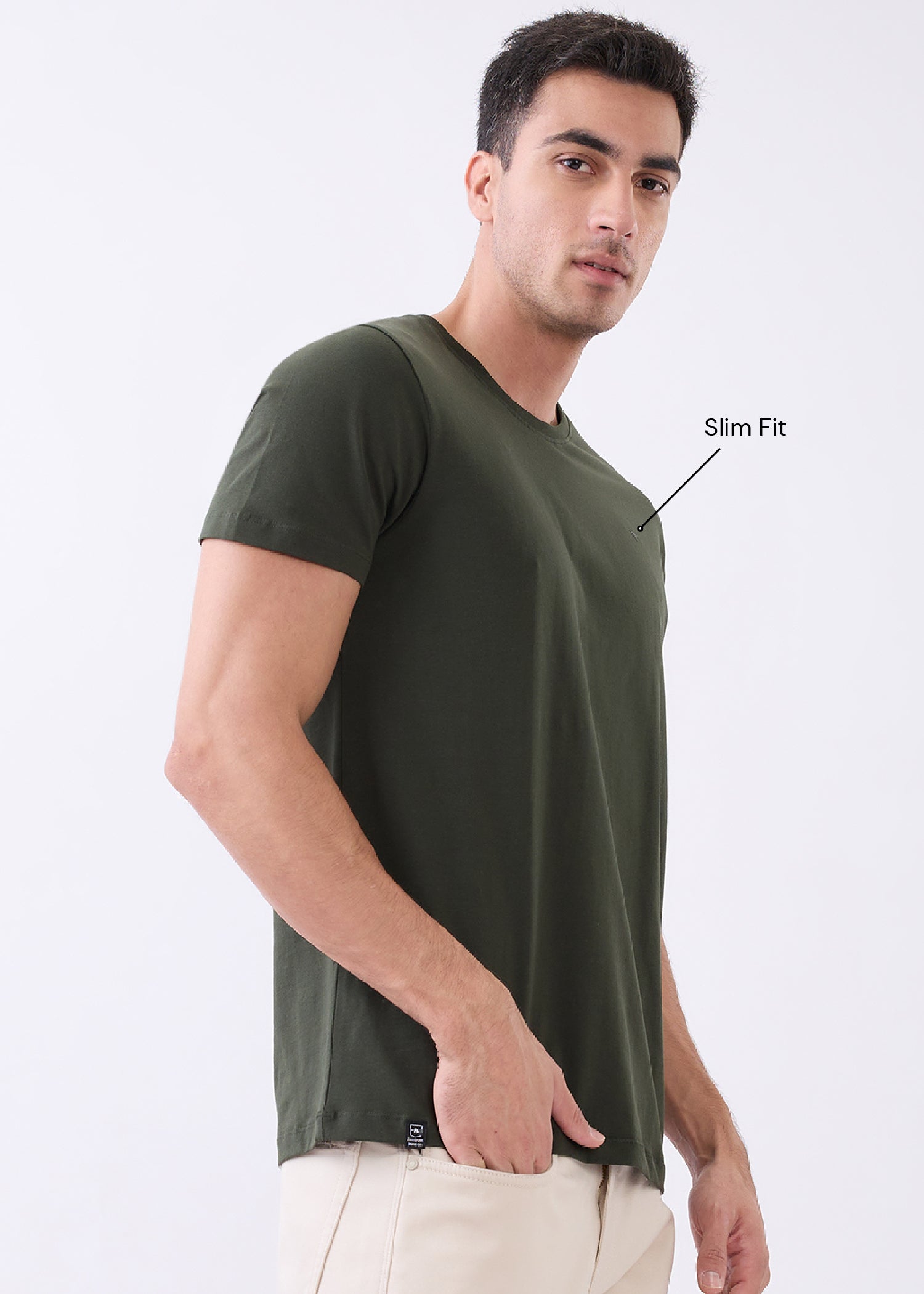 Arch Solid Half Sleeve T-Shirt: Olive