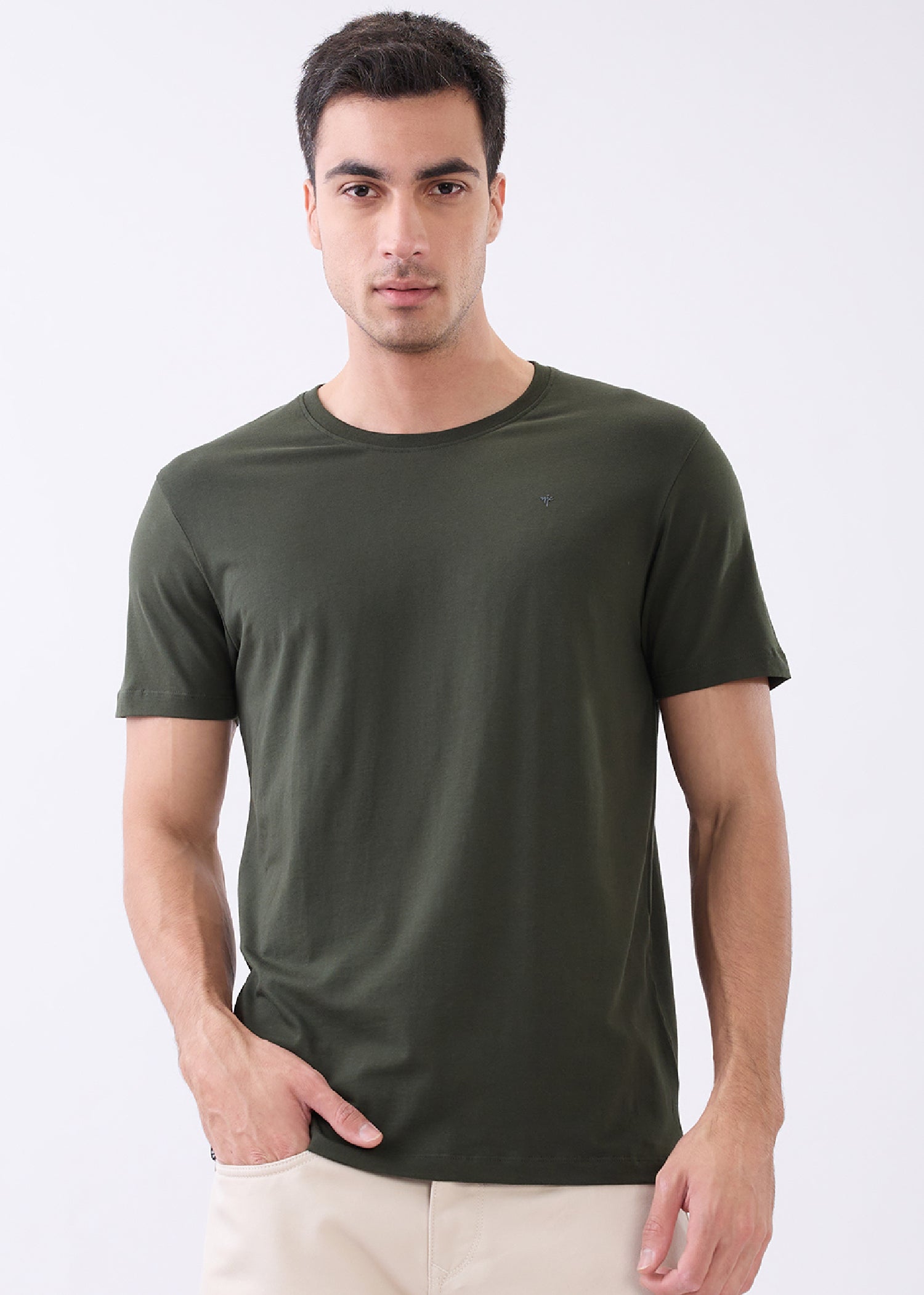 Arch Solid Half Sleeve T-Shirt: Olive