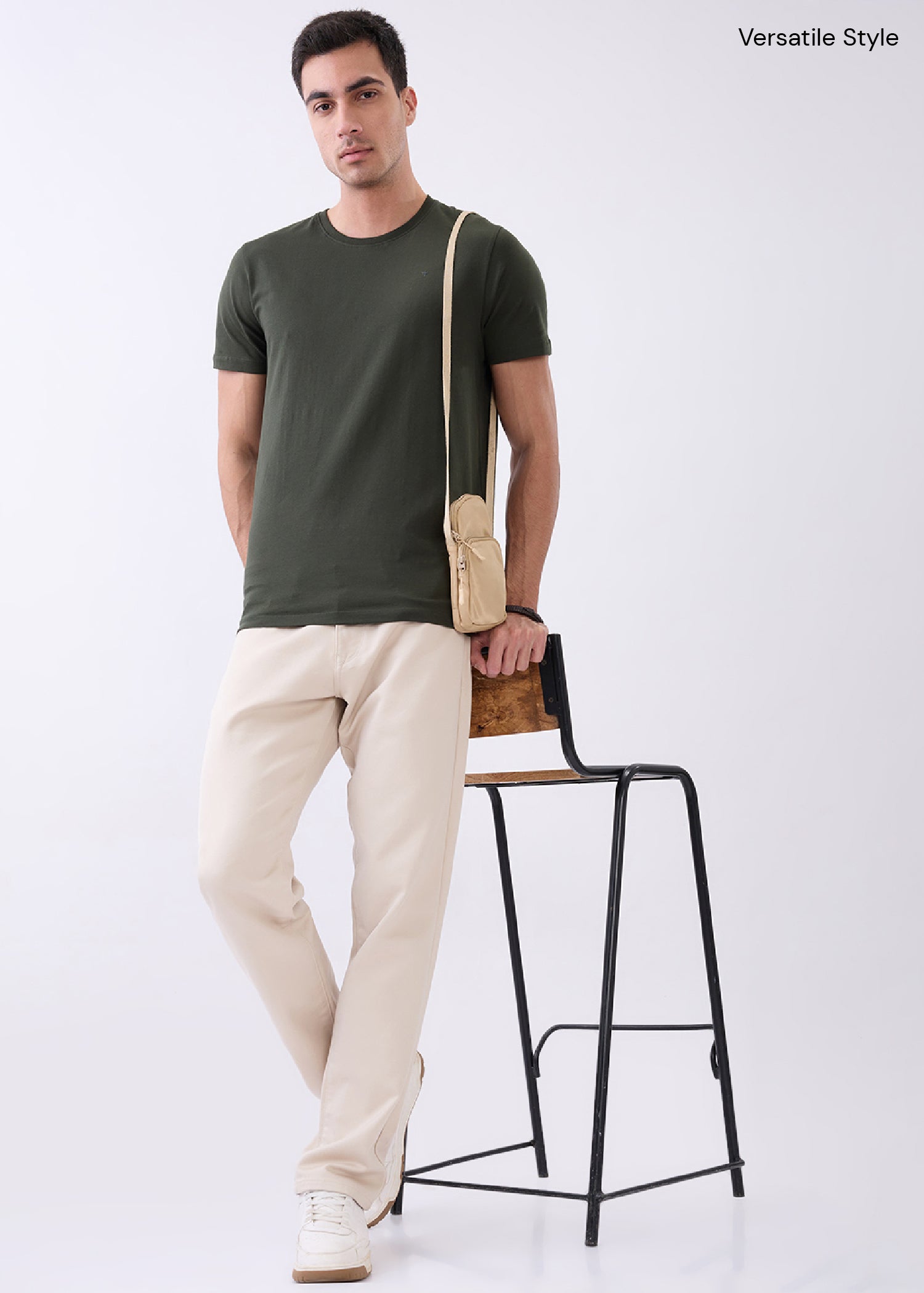 Arch Solid Half Sleeve T-Shirt: Olive