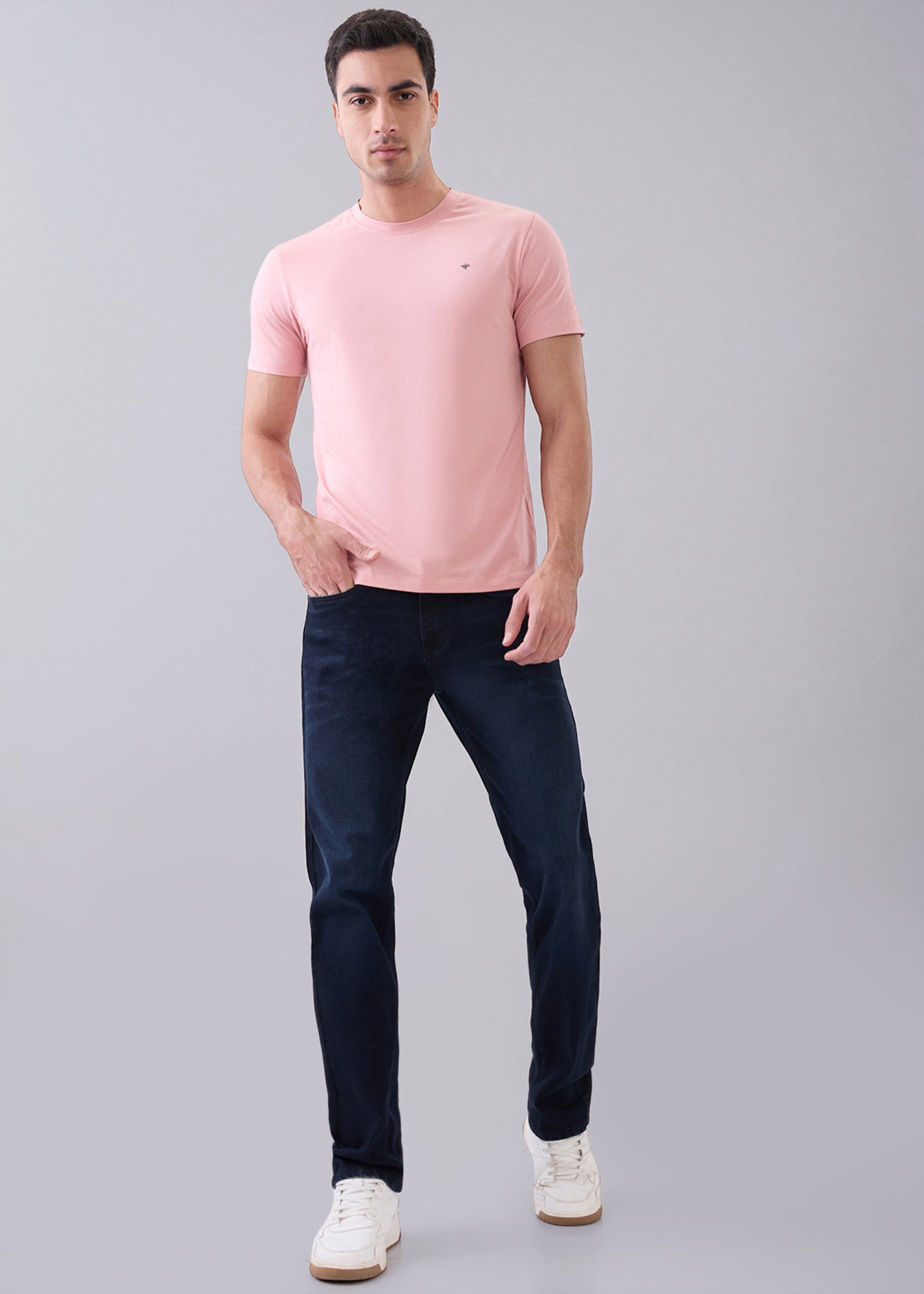 Arch Solid Half Sleeve T-Shirt: Peach
