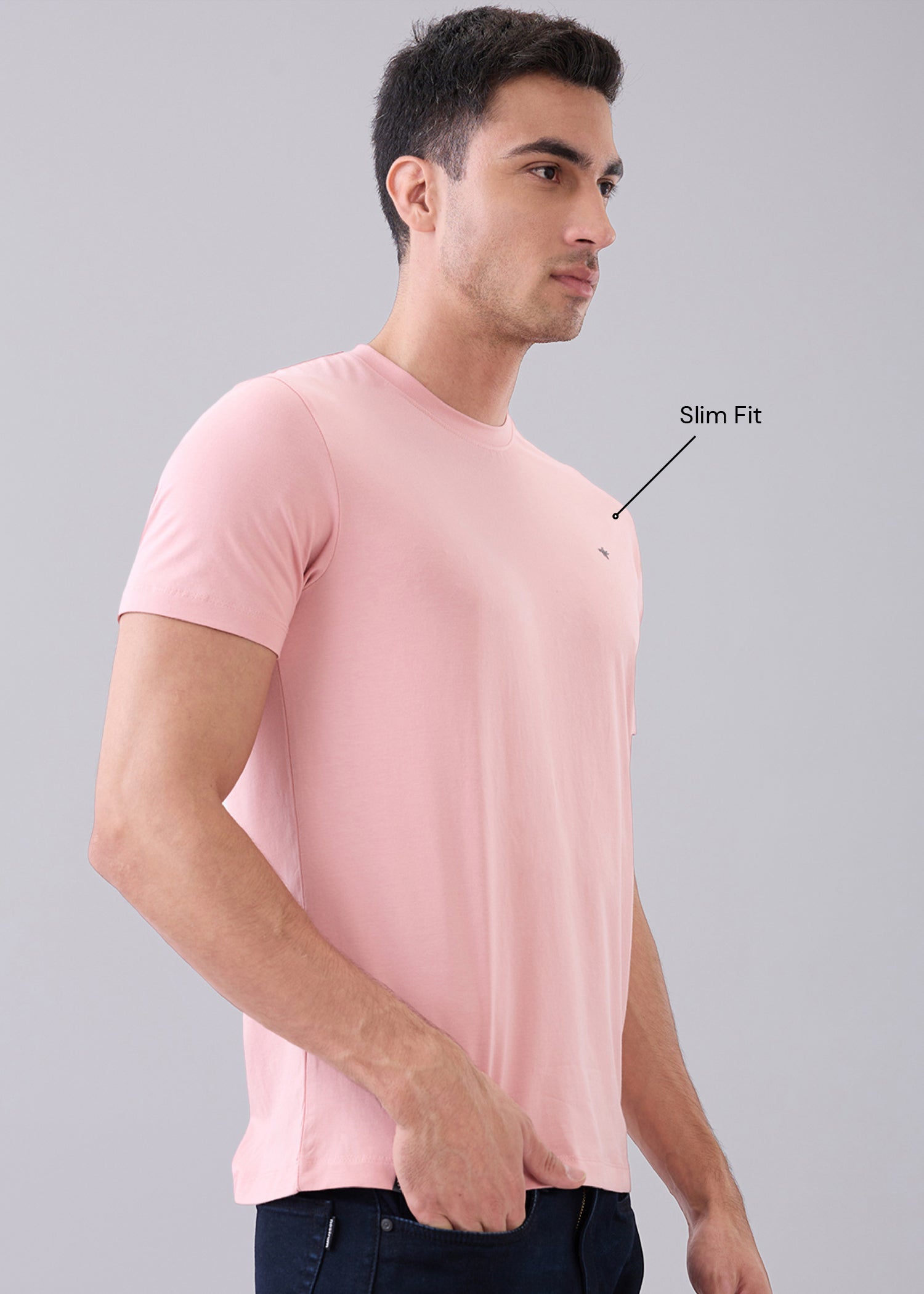 Arch Solid Half Sleeve T-Shirt: Peach