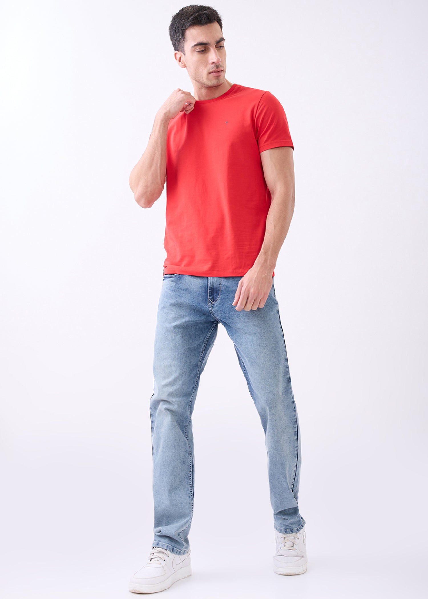 Arch Solid Half Sleeve T-Shirt: Red