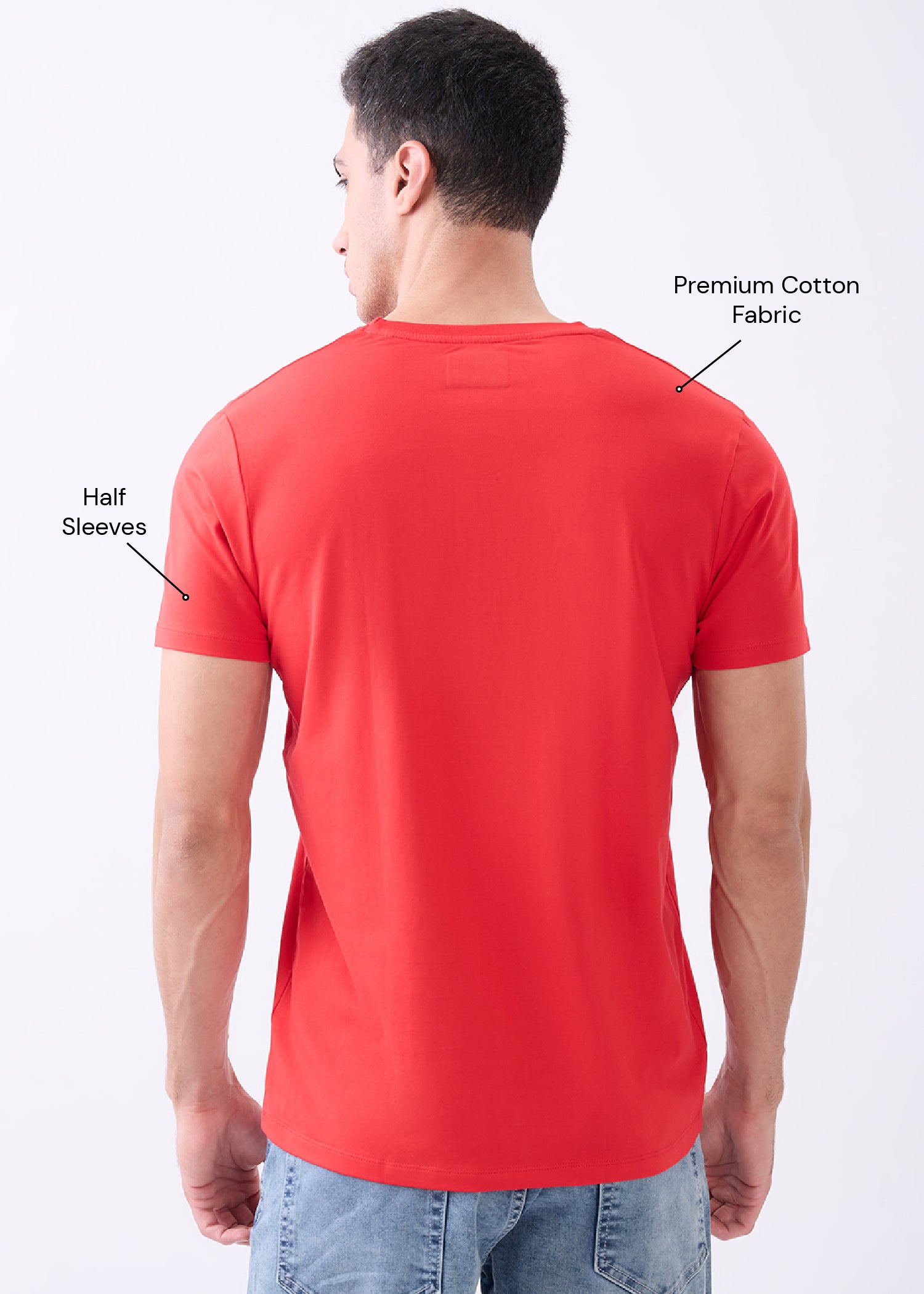 Arch Solid Half Sleeve T-Shirt: Red