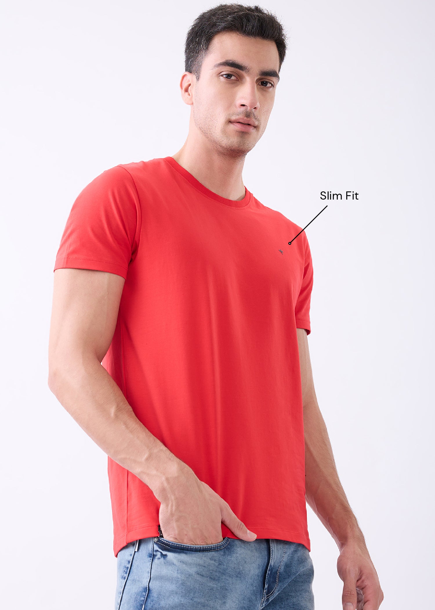Arch Solid Half Sleeve T-Shirt: Red