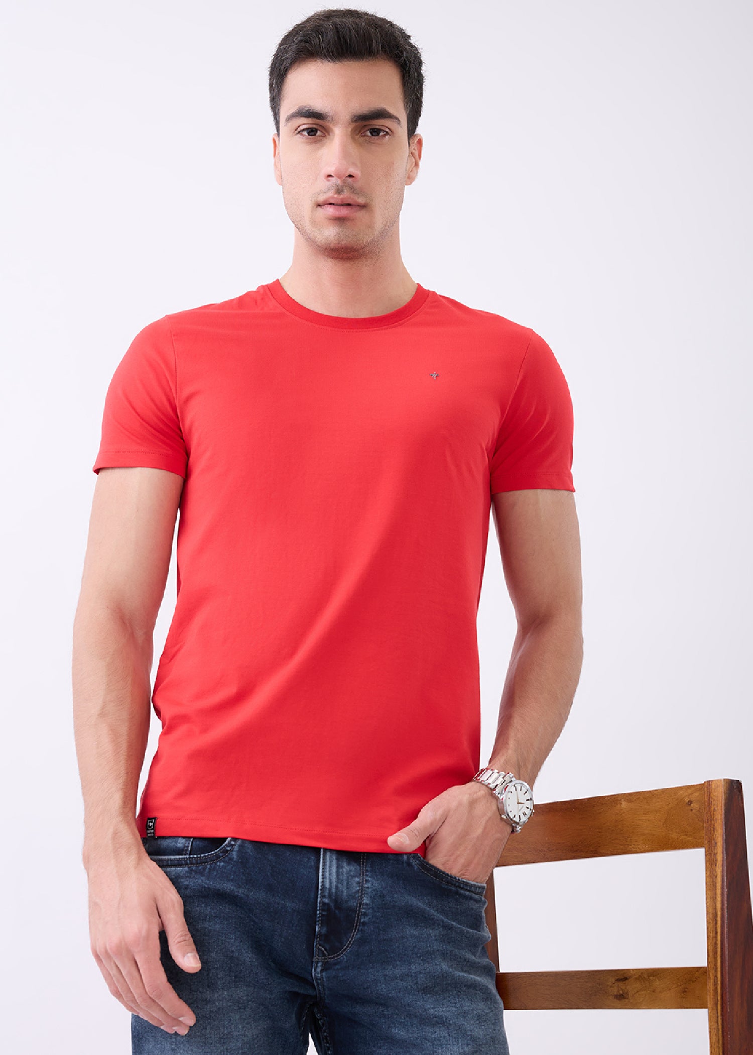 Arch Solid Half Sleeve T-Shirt: Red