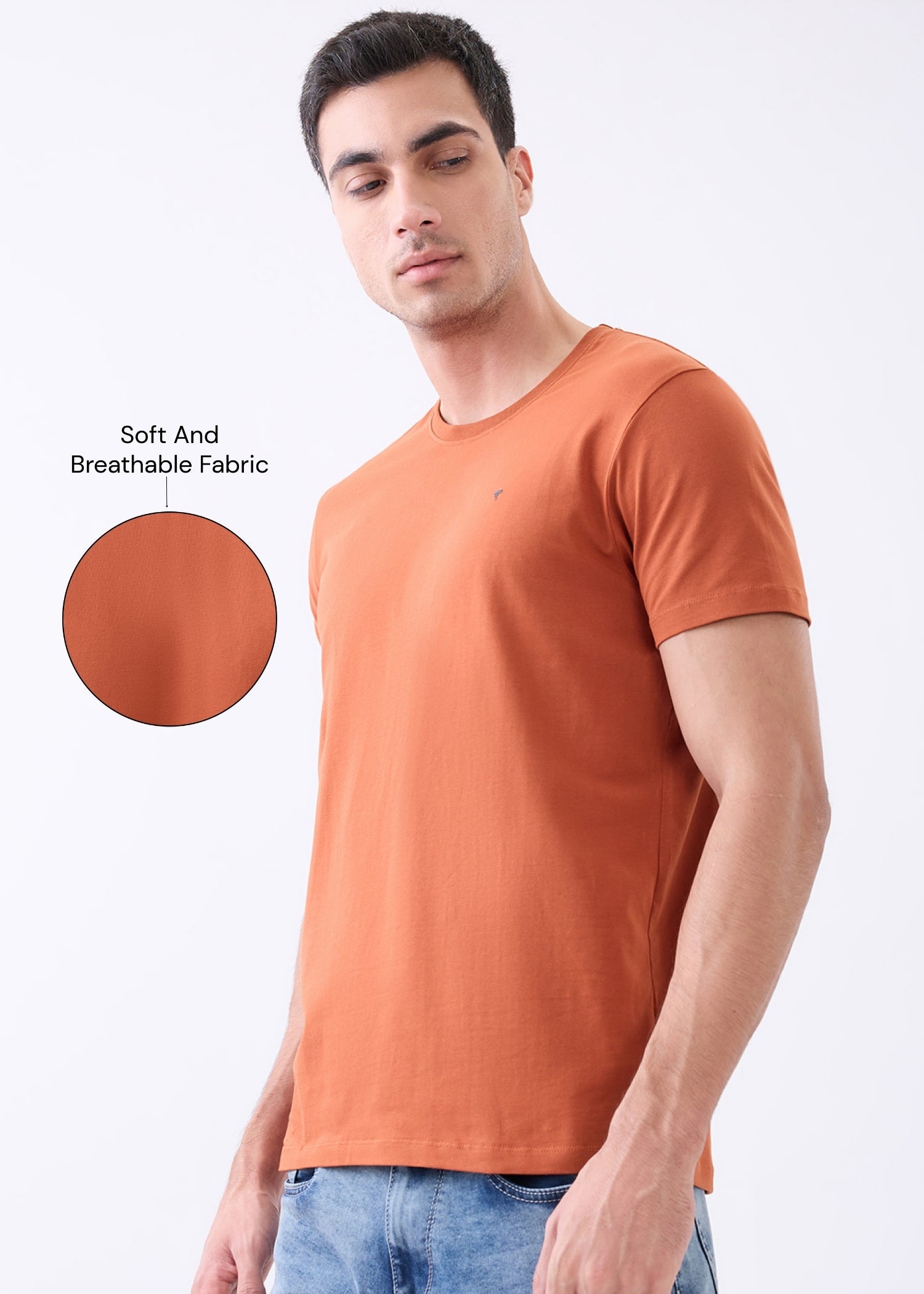 Arch Solid Half Sleeve T-Shirt: Rust