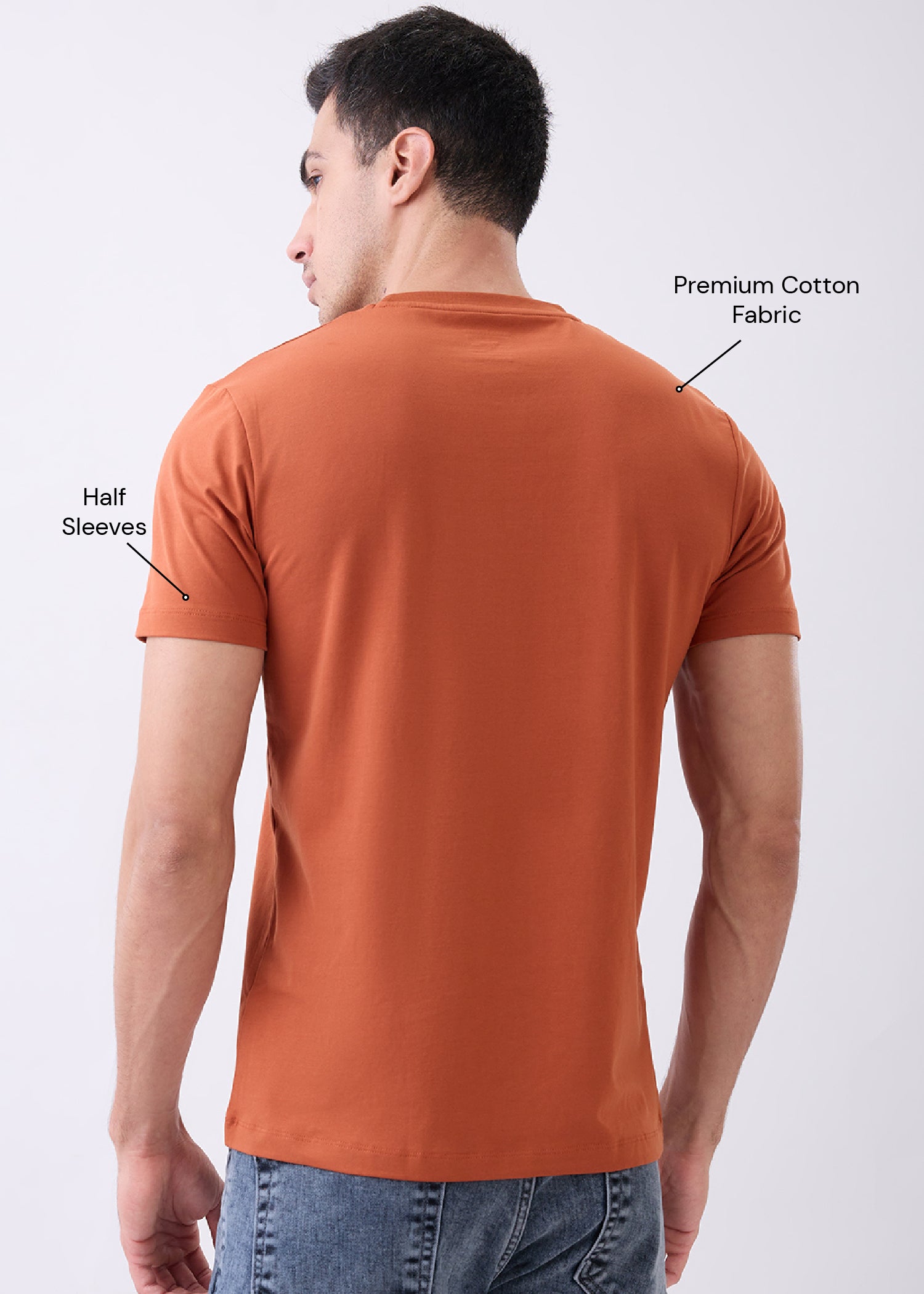 Arch Solid Half Sleeve T-Shirt: Rust