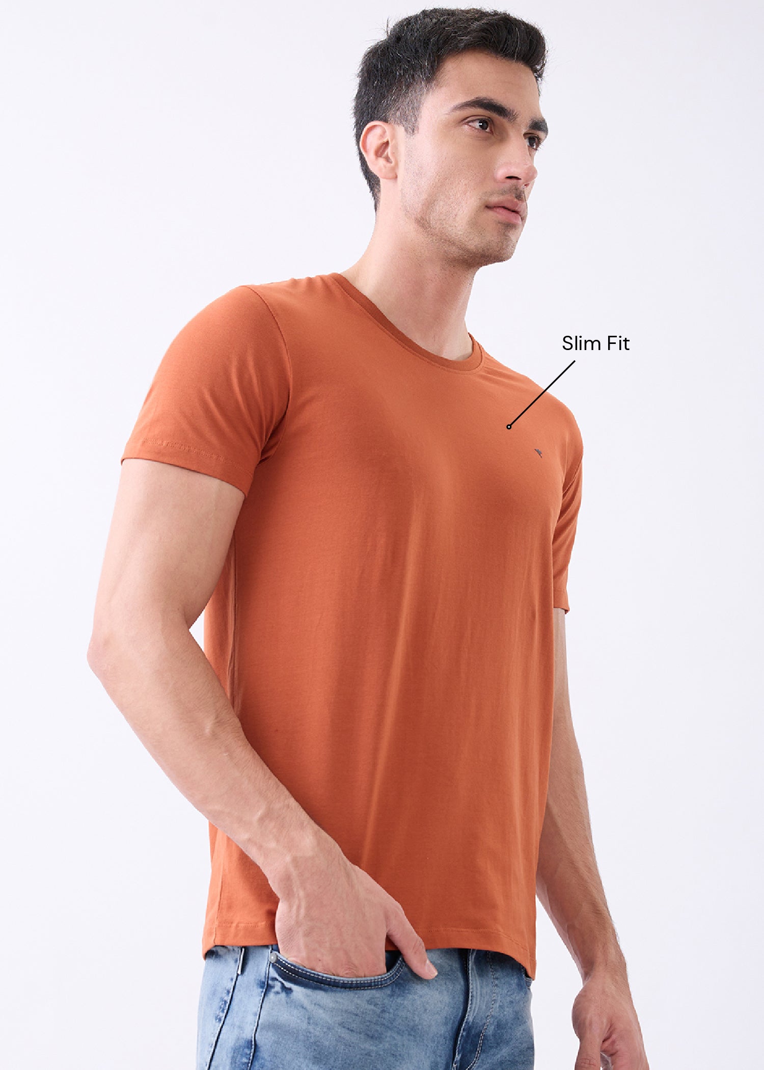 Arch Solid Half Sleeve T-Shirt: Rust