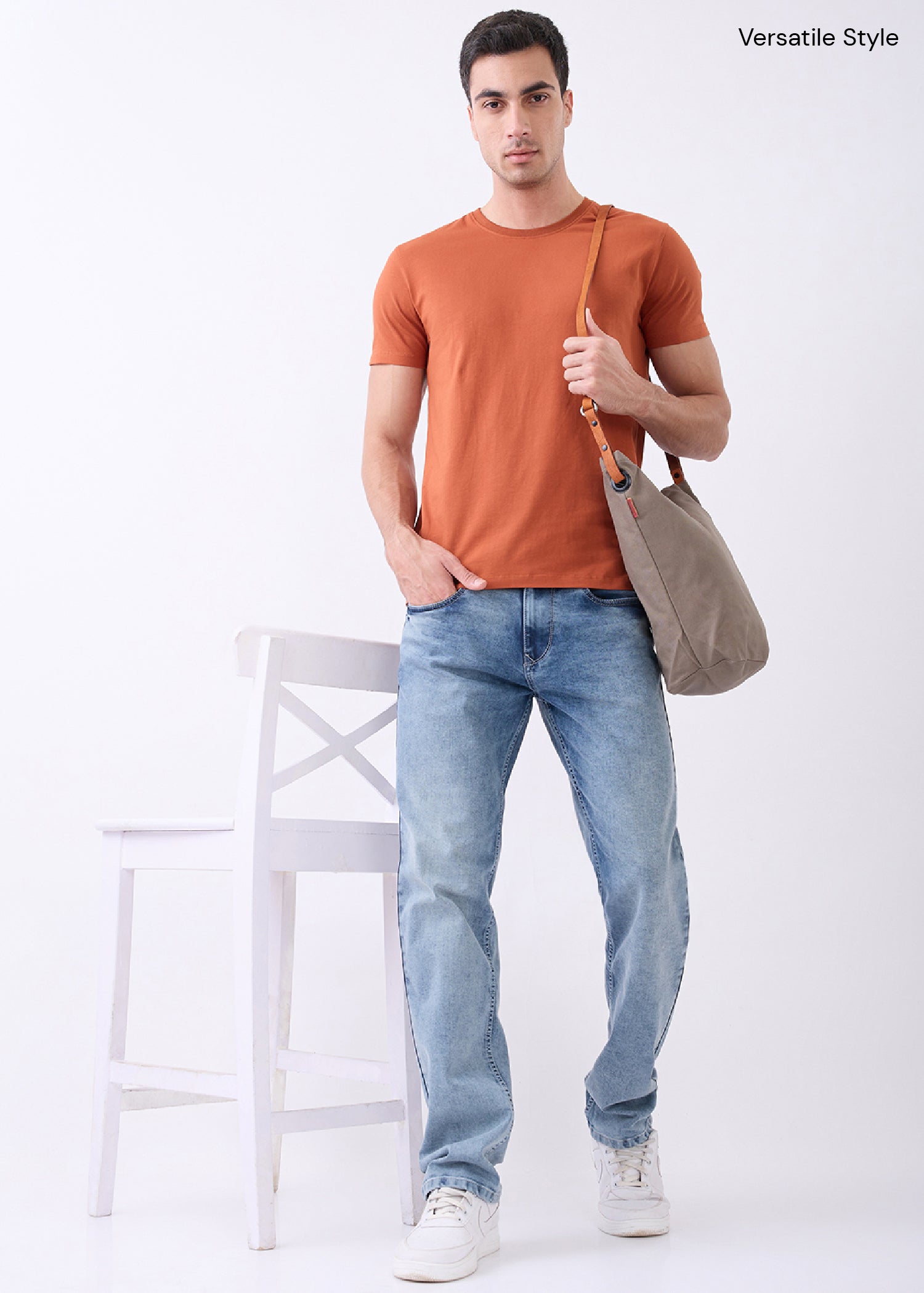 Arch Solid Half Sleeve T-Shirt: Rust