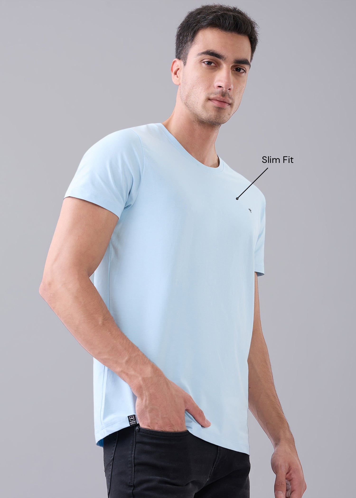 Arch Solid Half Sleeve T-Shirt: Sky Blue