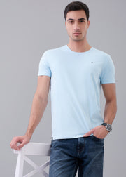 Arch Solid Half Sleeve T-Shirt: Sky Blue