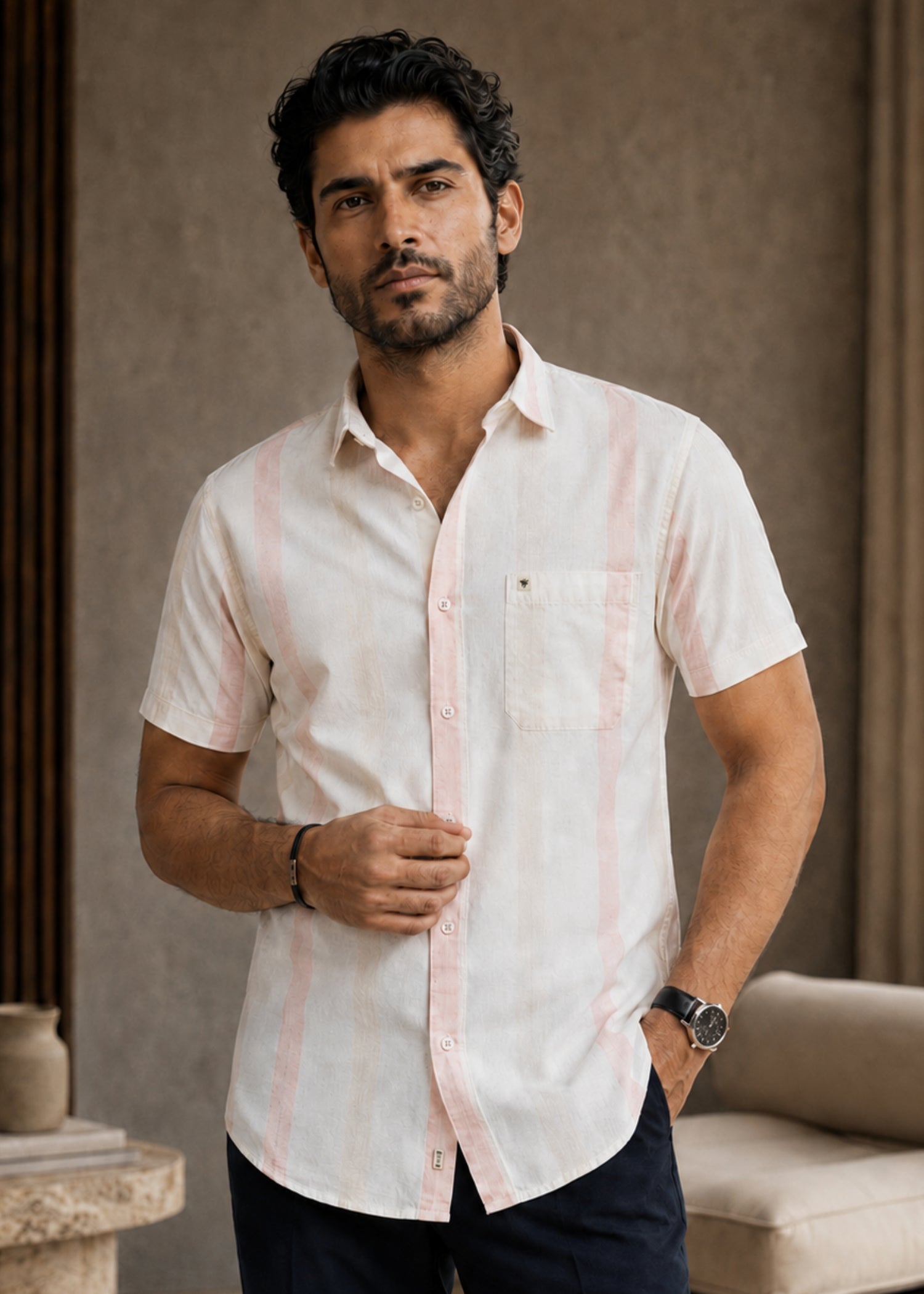 Arrington Striped Half Sleeve Shirt