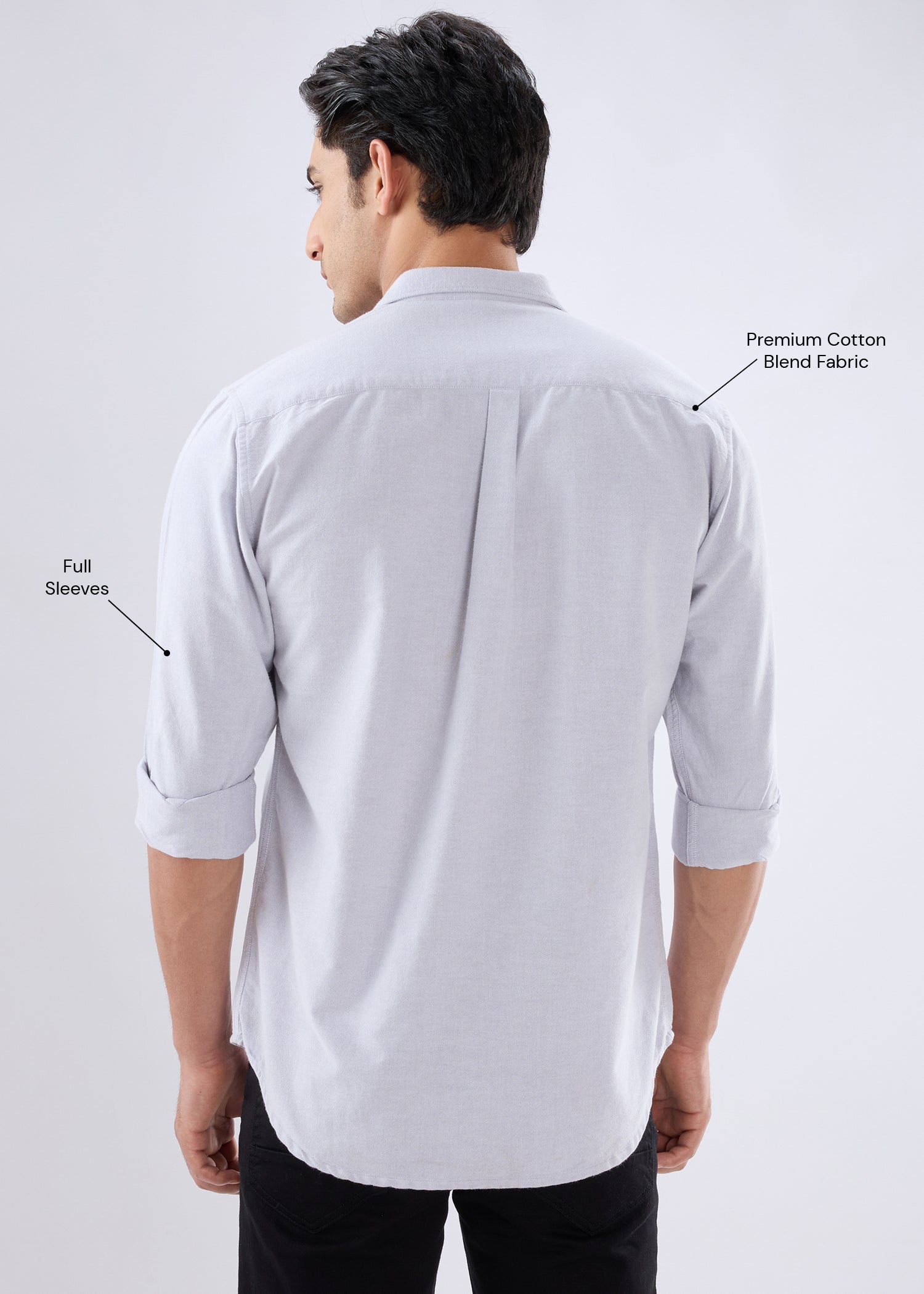 Barton Full Sleeve Shirt: Light Grey