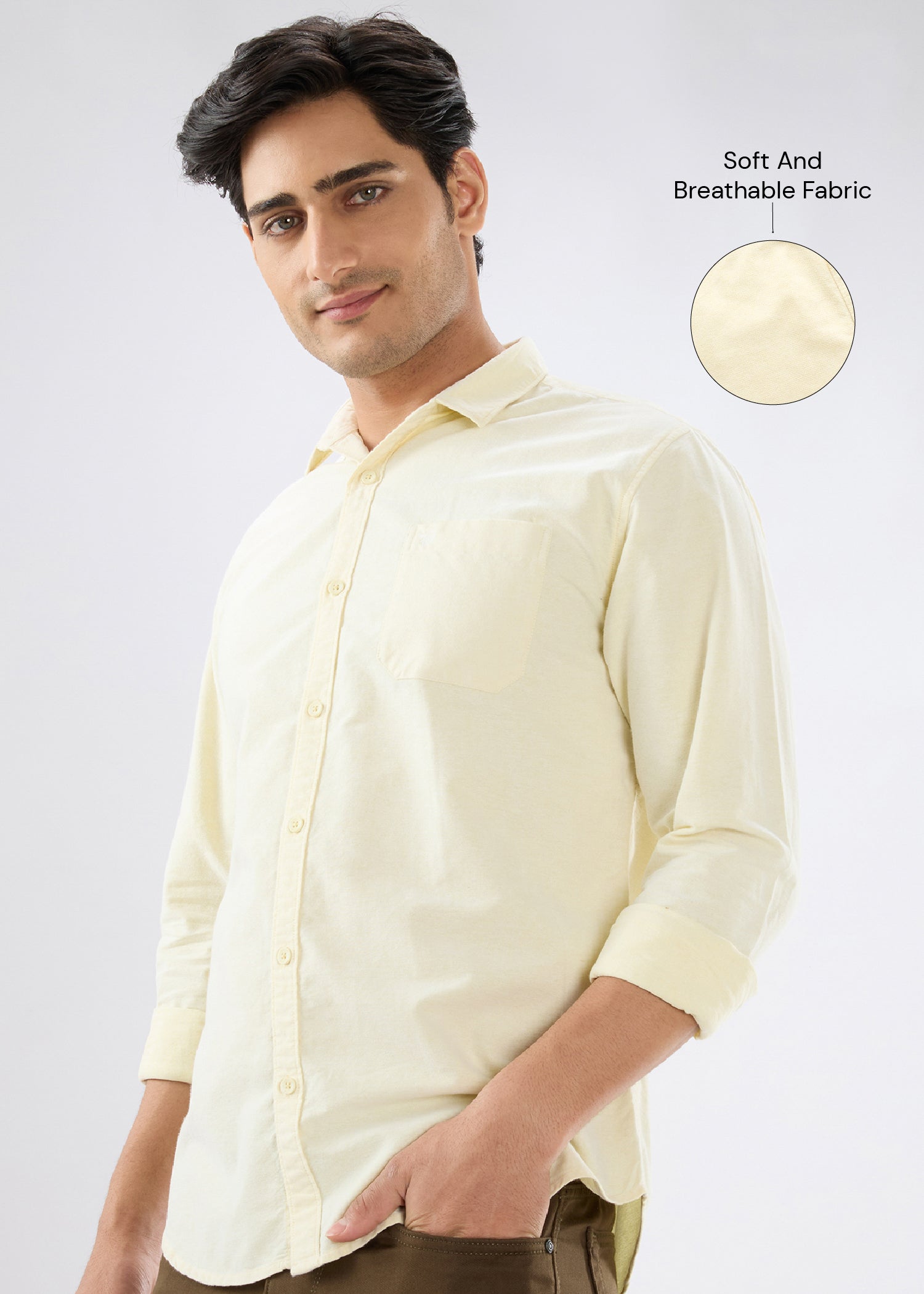 Barton Full Sleeve Shirt: Lemon
