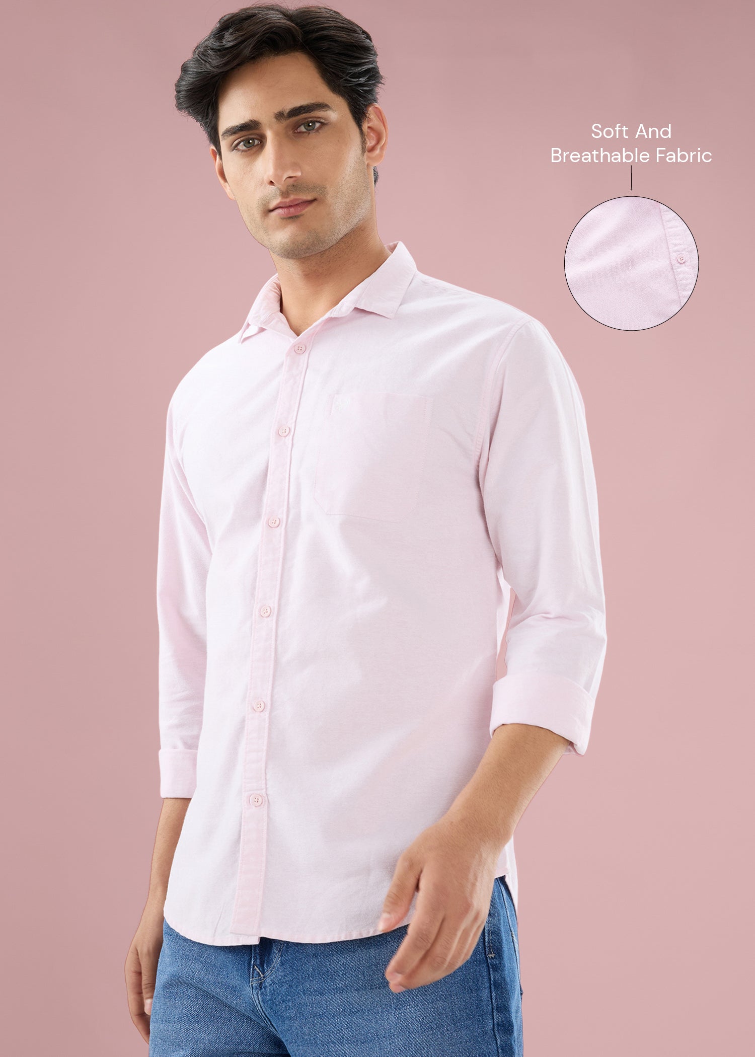Barton Full Sleeve Shirt: Rose