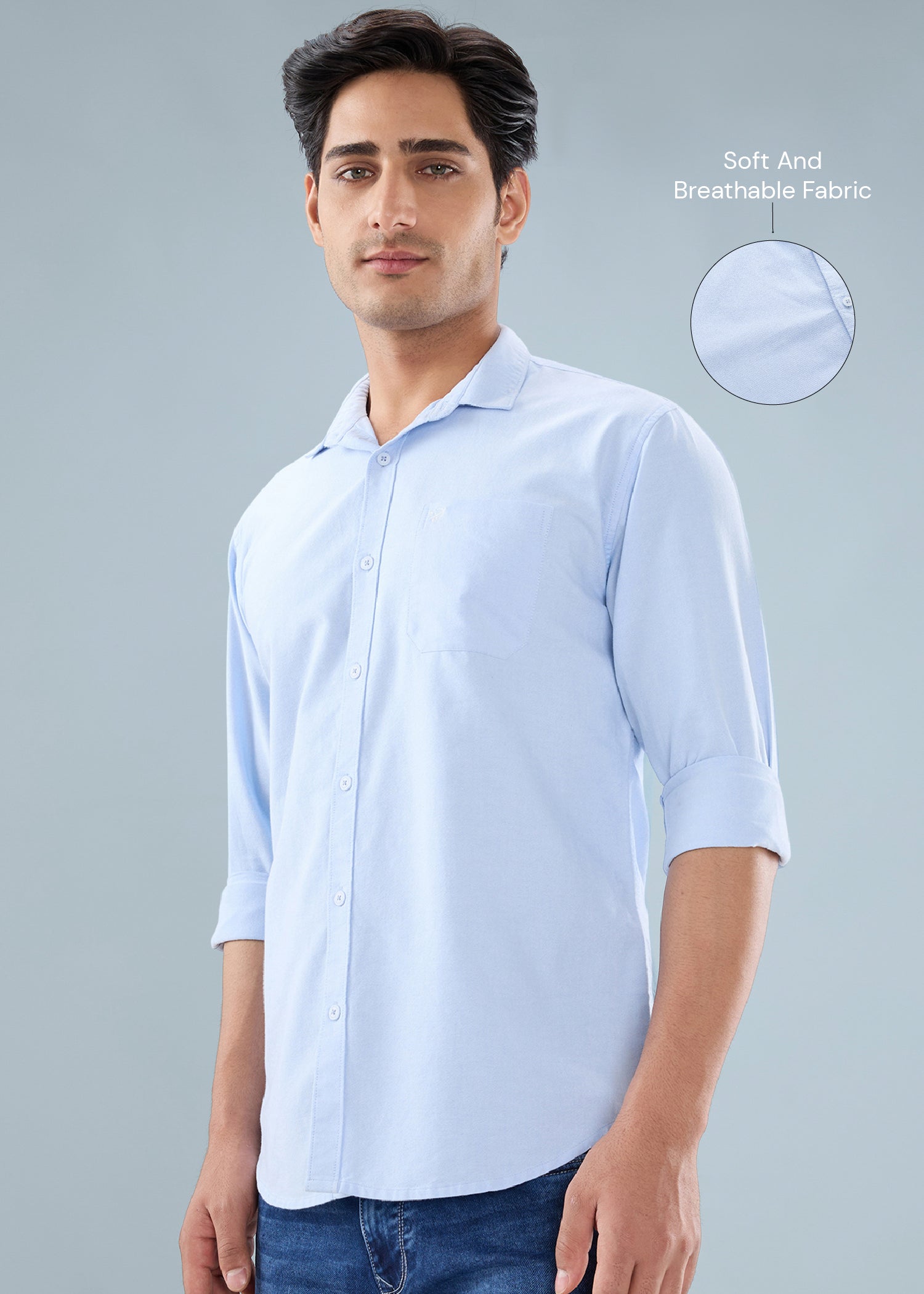 Barton Full Sleeve Shirt: Sky