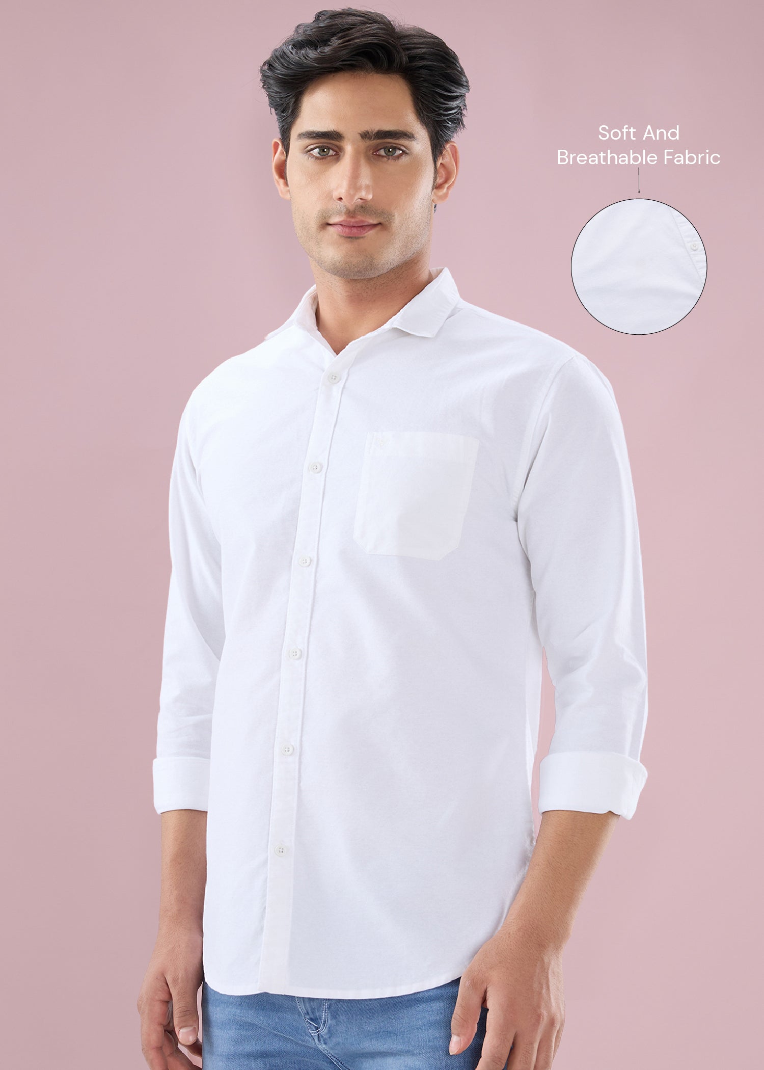 Barton Full Sleeve Shirt: White