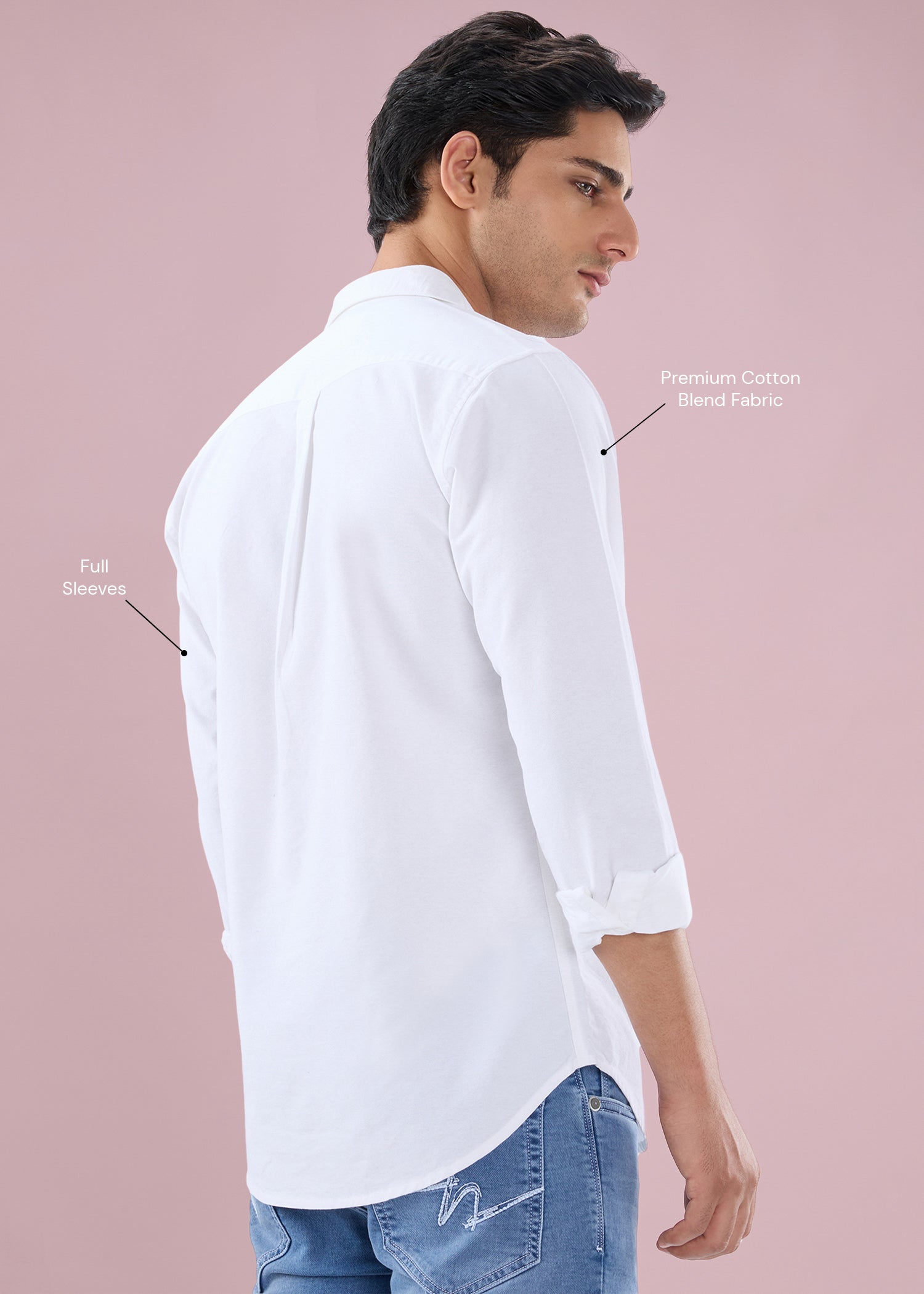 Barton Full Sleeve Shirt: White
