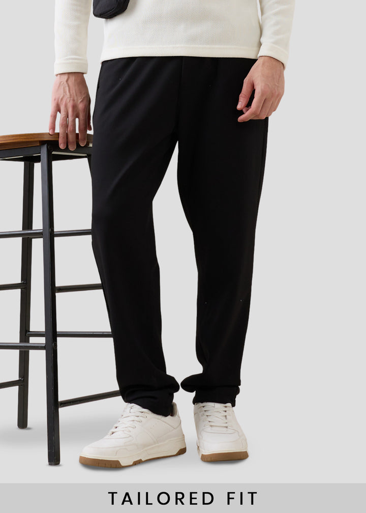 Baglis Cotton Self Fit Trouser: Black