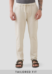 Baglis Cotton Self Fit Trouser: Cream