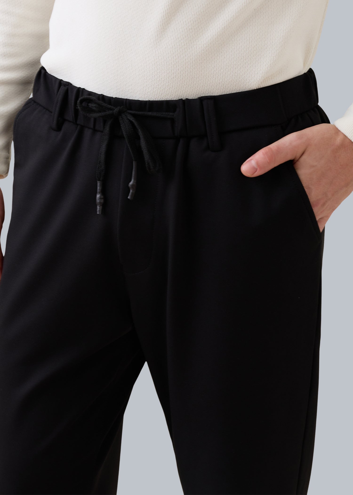 Baglis Cotton Self Fit Trouser: Black