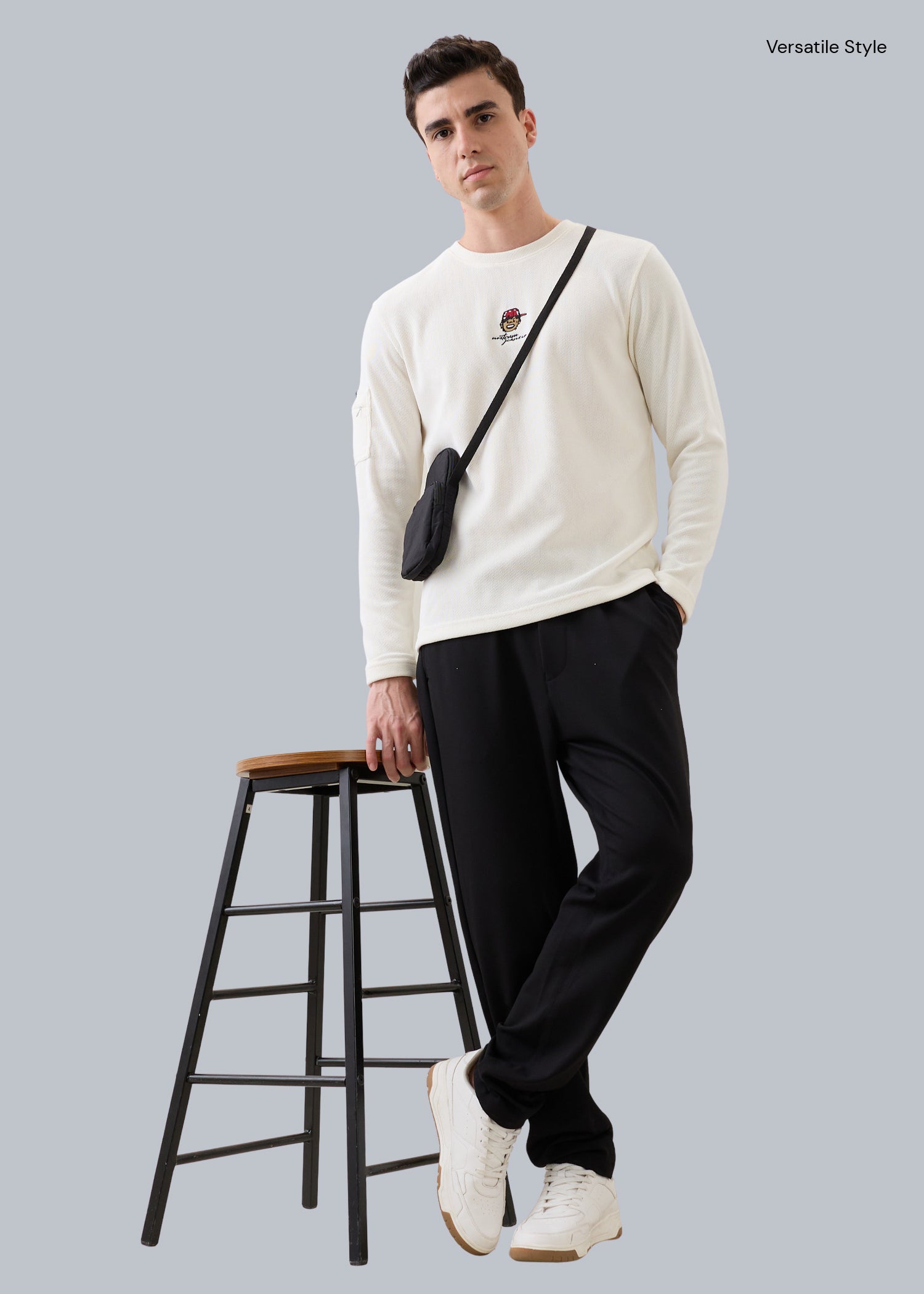 Baglis Cotton Self Fit Trouser: Black