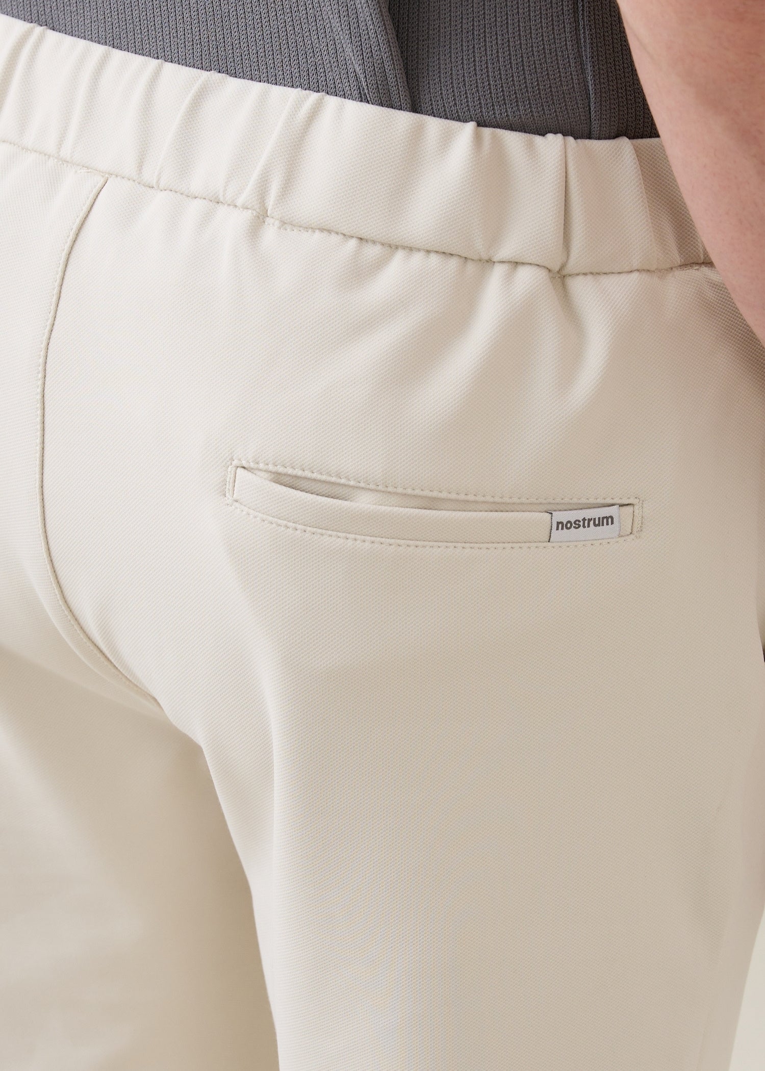 Baglis Cotton Self Fit Trouser: Cream