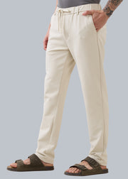 Baglis Cotton Self Fit Trouser: Cream