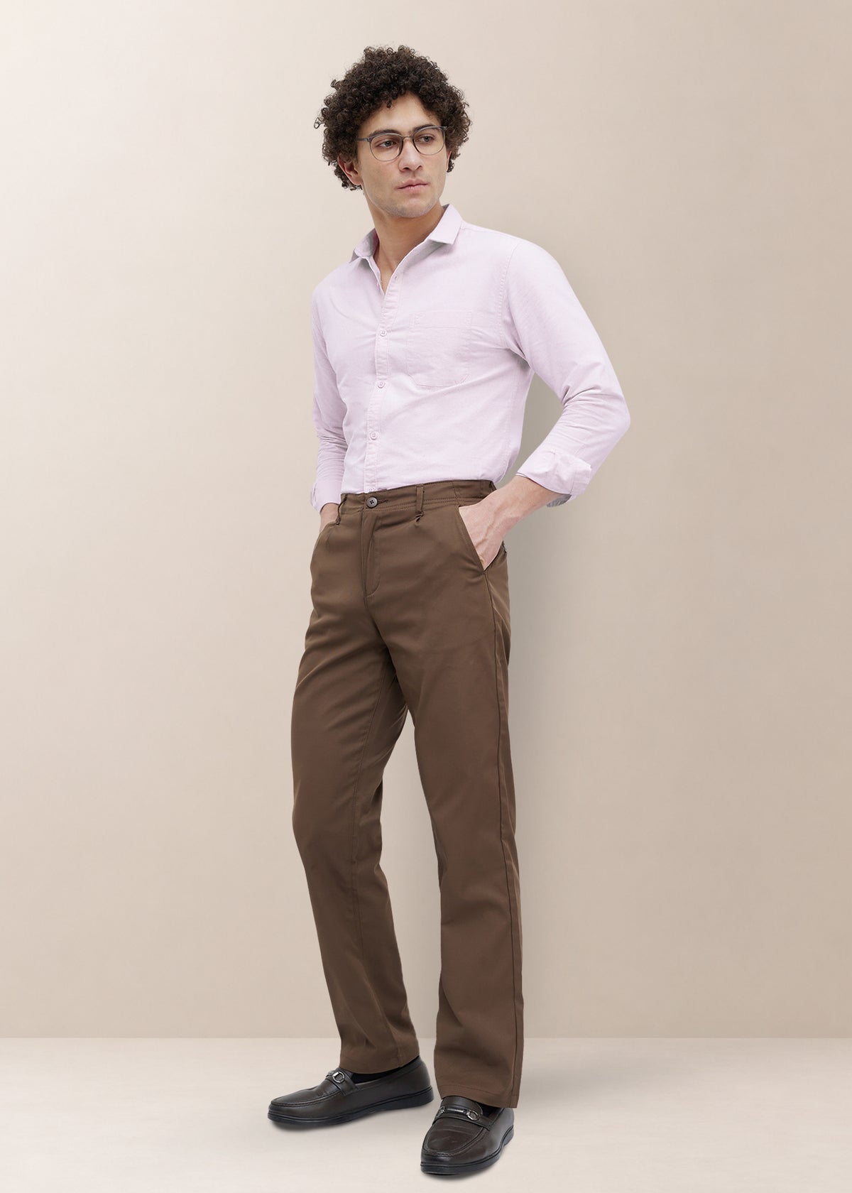 Barton Pure Cotton Oxford Full Sleeve Shirt: Rose