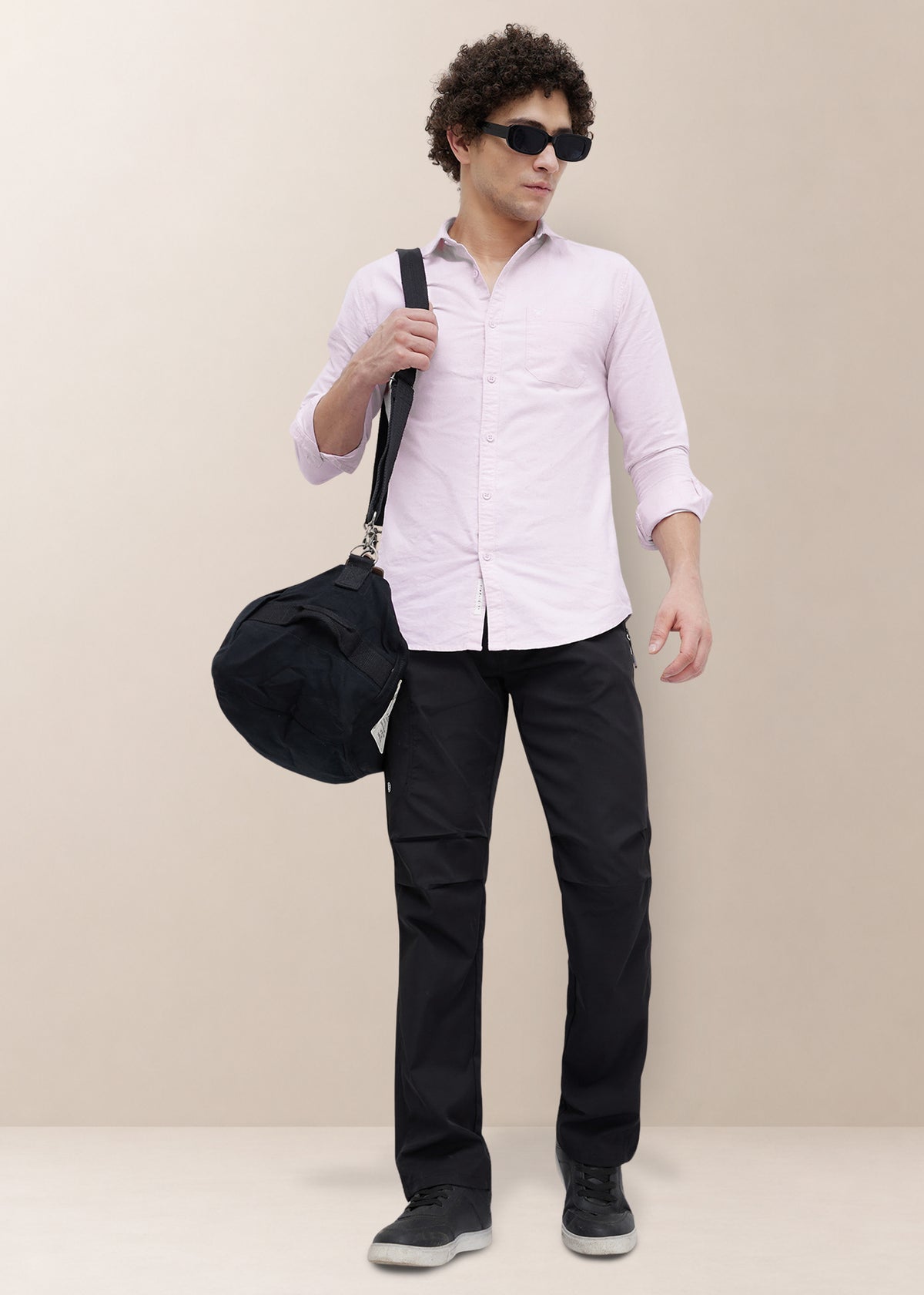 Barton Pure Cotton Oxford Full Sleeve Shirt: Rose