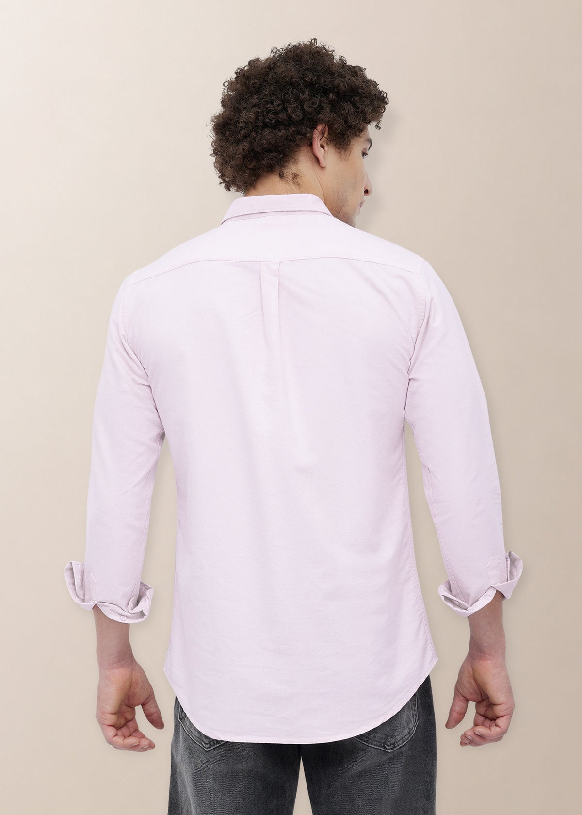 Barton Pure Cotton Oxford Full Sleeve Shirt: Rose