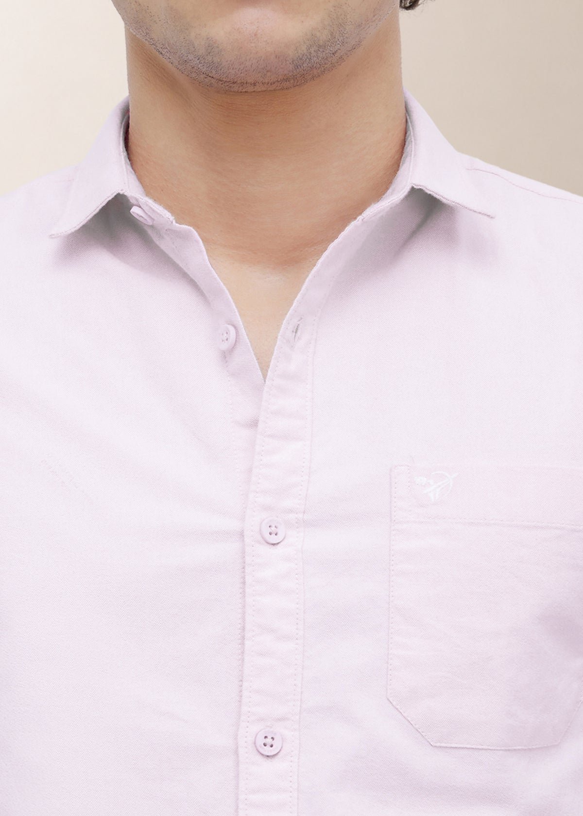 Barton Pure Cotton Oxford Full Sleeve Shirt: Rose