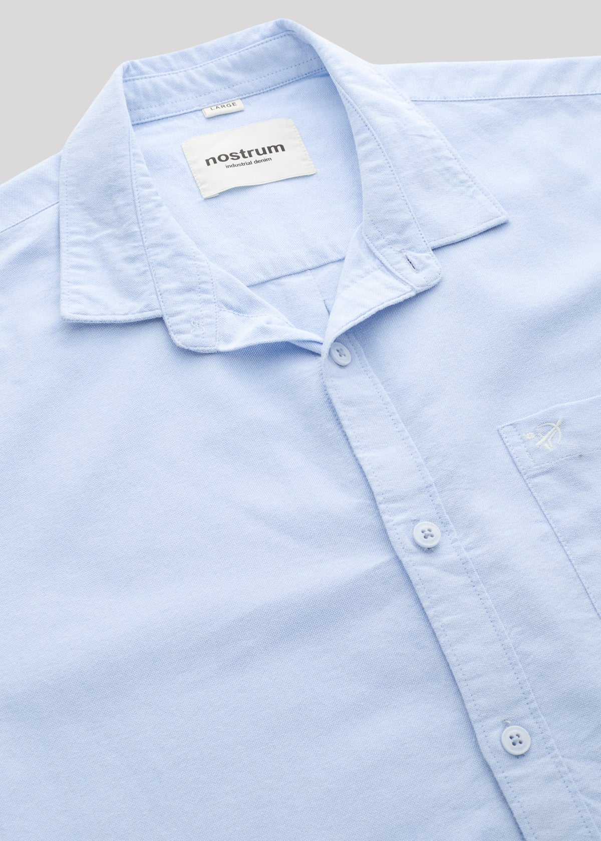 Barton Pure Cotton Oxford Full Sleeve Shirt: Sky