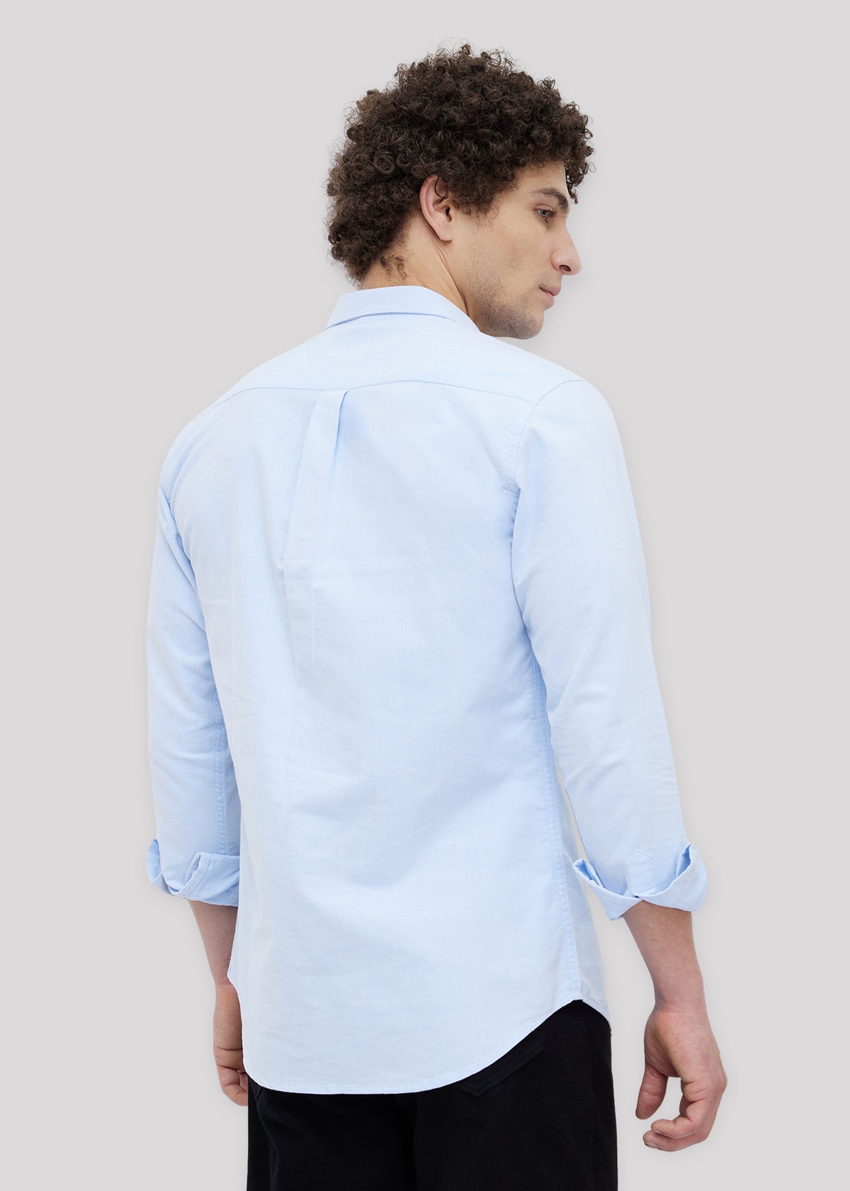 Barton Pure Cotton Oxford Full Sleeve Shirt: Sky