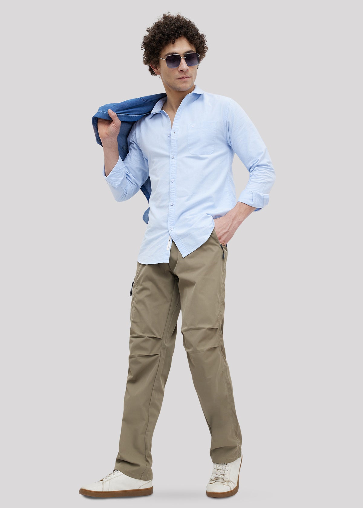 Barton Pure Cotton Oxford Full Sleeve Shirt: Sky