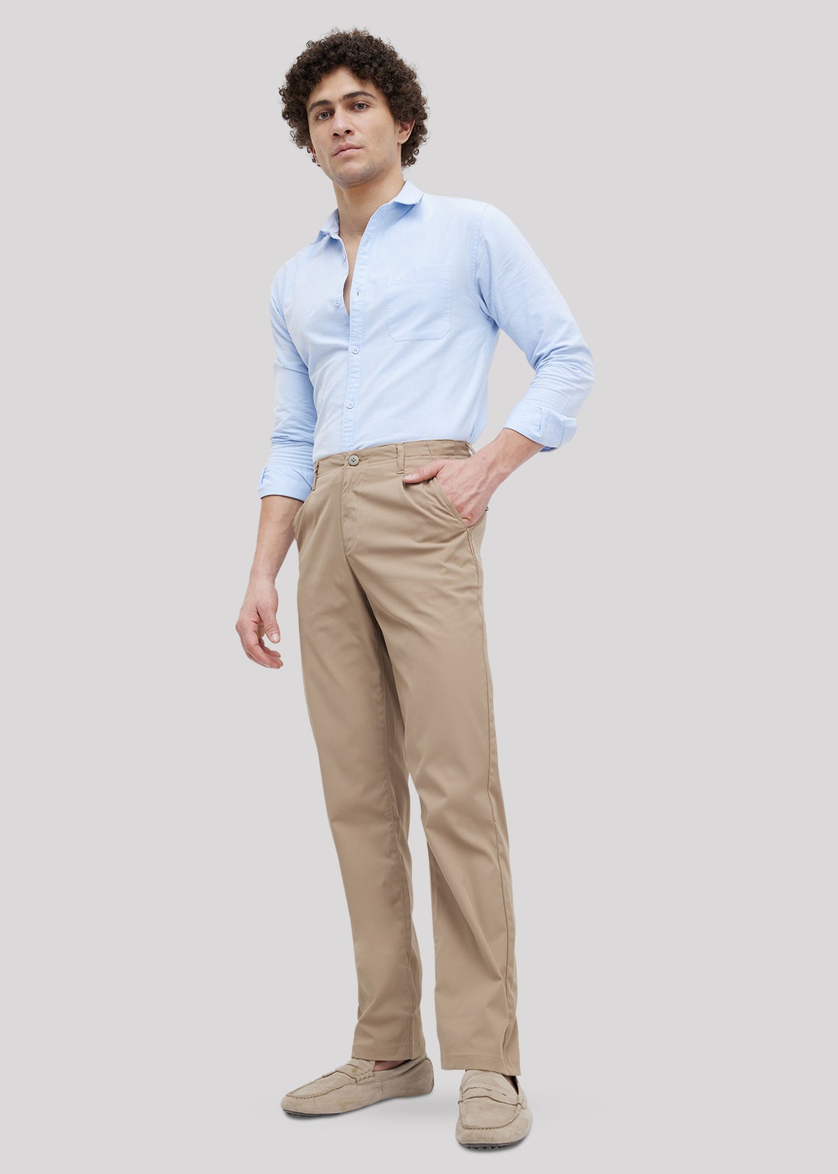 Barton Pure Cotton Oxford Full Sleeve Shirt: Sky